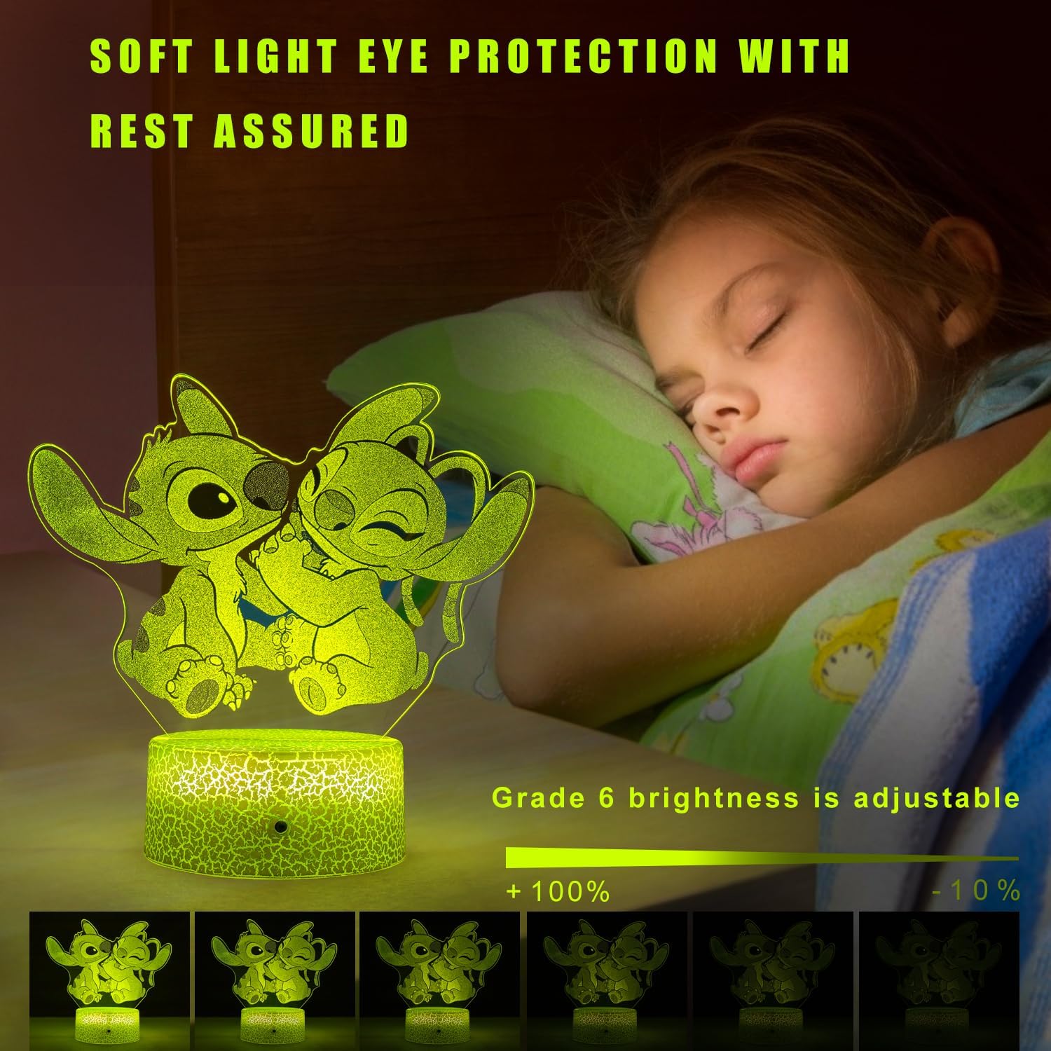 Lámpara de puntada, luz nocturna de puntada, regalos de puntada, luz de puntada, con control remoto y táctil inteligente, lámpara regulable, regalo