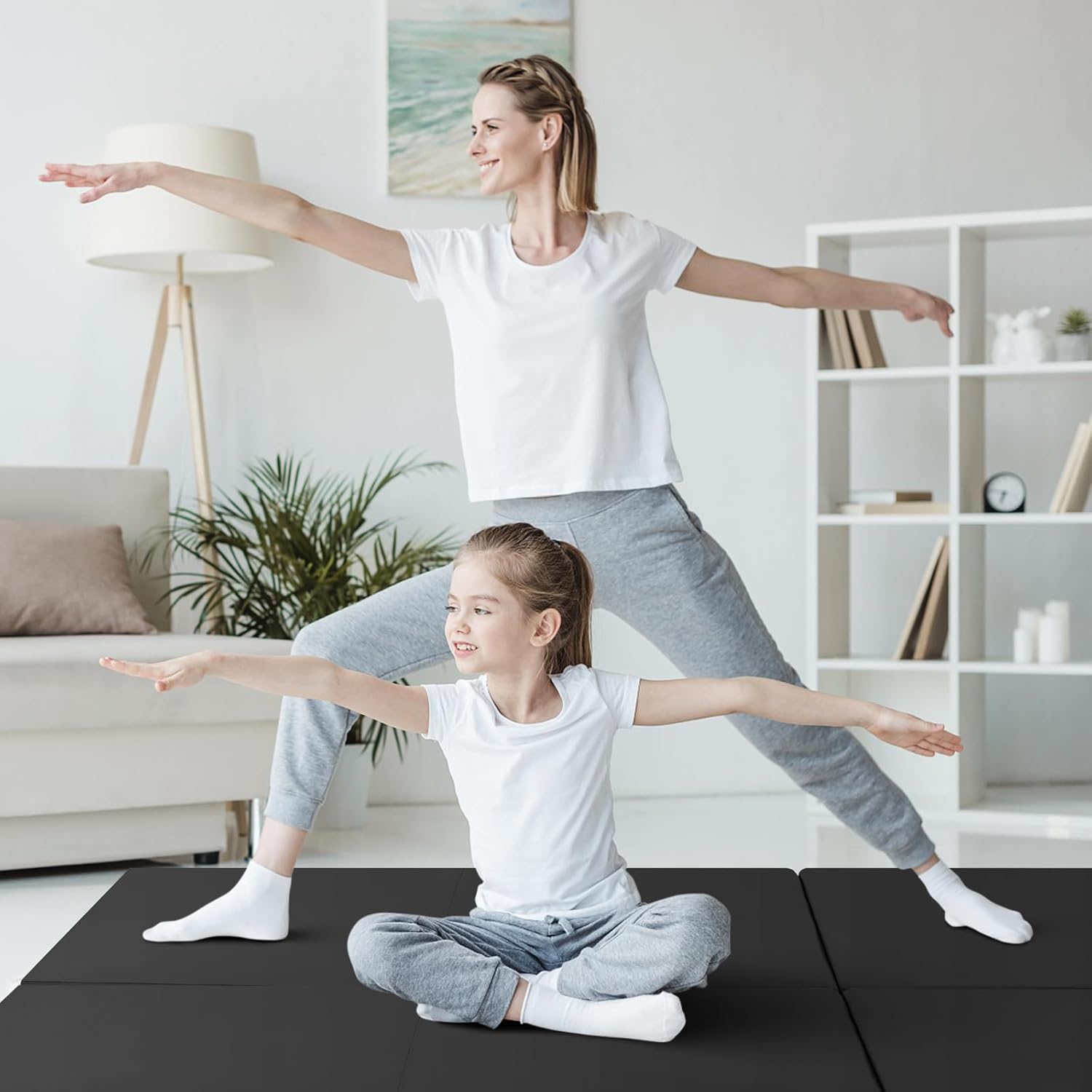 Giantex Colchoneta de gimnasia de 6 x 2 pies, tapete plegable de 2 pulgadas de grosor con cierre de gancho y bucle, tapete de gimnasio plegable con