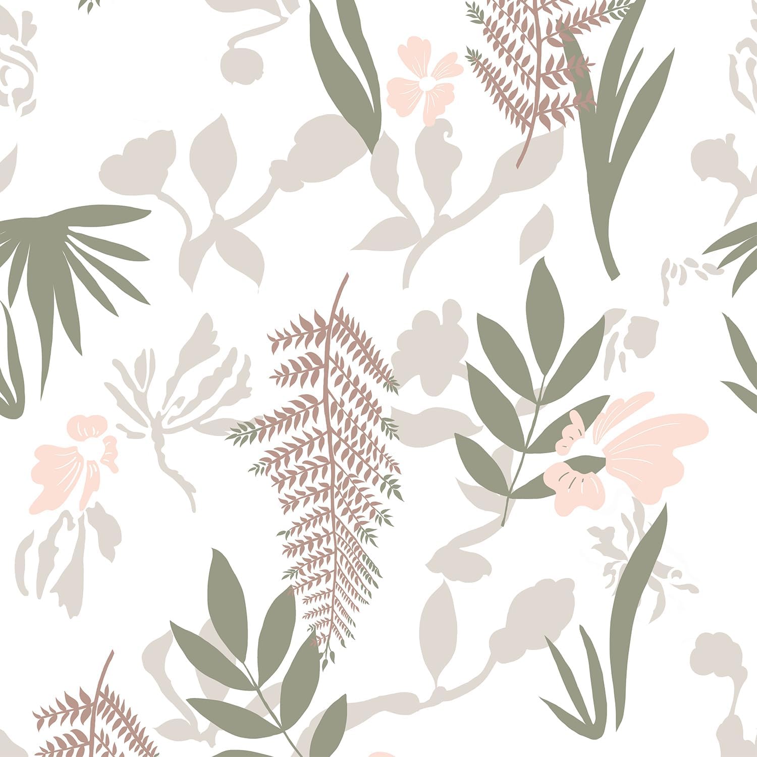 Akywall Papel tapiz floral para despegar y pegar, papel de contacto vintage, extraíble, bohemio, texturizado, retro, autoadhesivo, extraíble, rollo