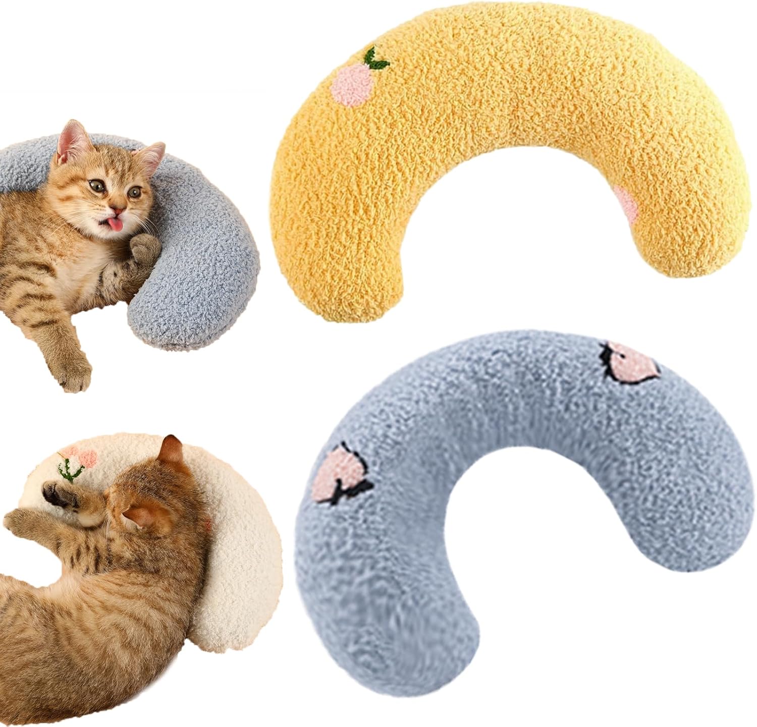 Pupzen – Almohada calmante Pupzen, almohada calmante para mascotas, almohada calmante para el cuello suave para perros, encantadora almohada