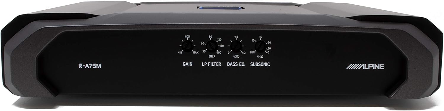 Alpine R-SB12V Recinto de subwoofer de 12 pulgadas, R-A75M amplificador mono de 750 vatios