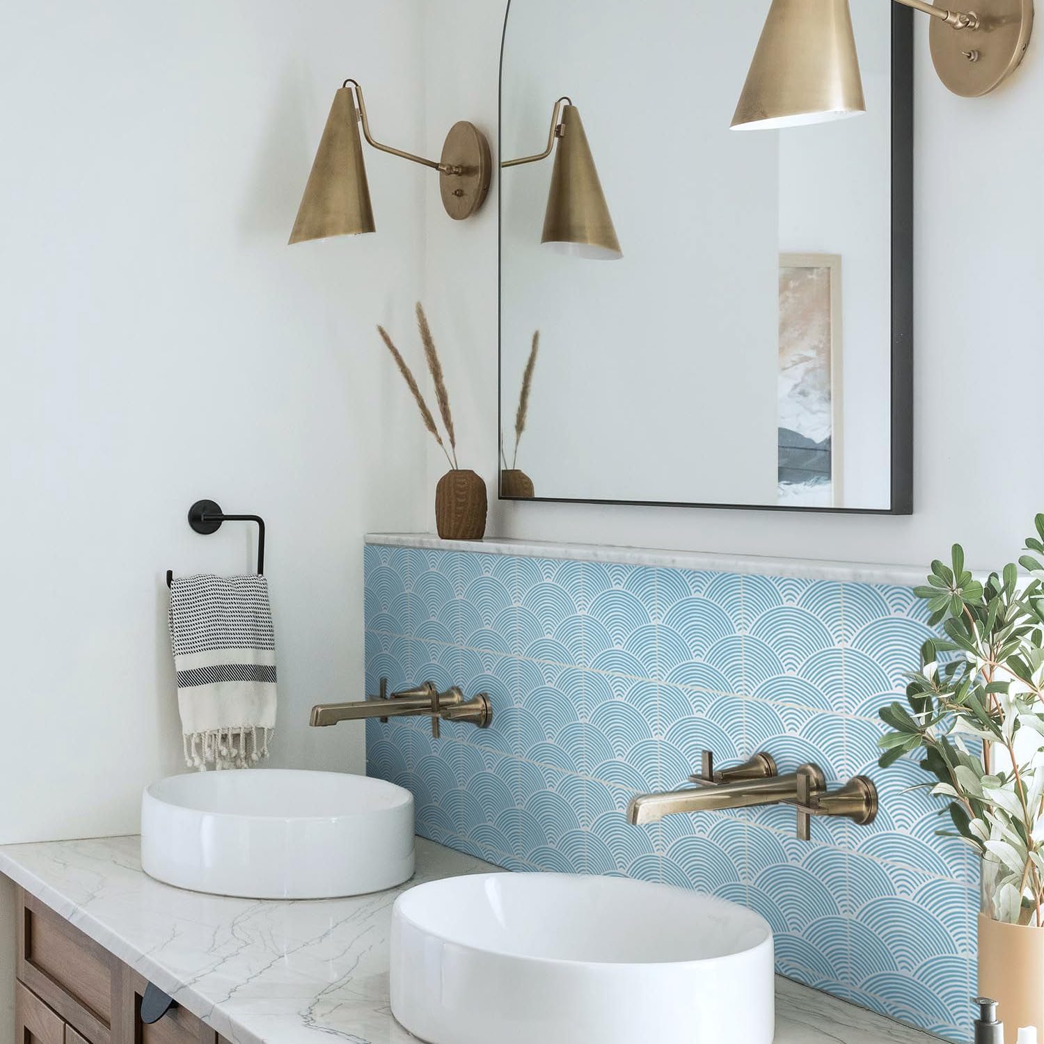 10 hojas de azulejos impermeables para salpicaduras en muro de cocina, elegantes calcomanías autoadhesivas, azulejos de PVC, azulejos de pared de