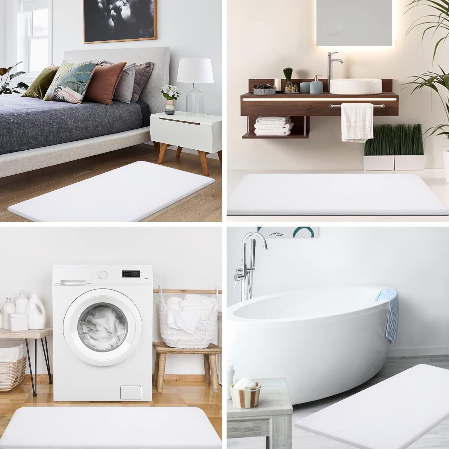 Smiry – Tapete de baño de espuma viscoelástica, supersuave, absorbente, antideslizante, alfombra para el suelo del baño, 32 x 20 pulgadas, color