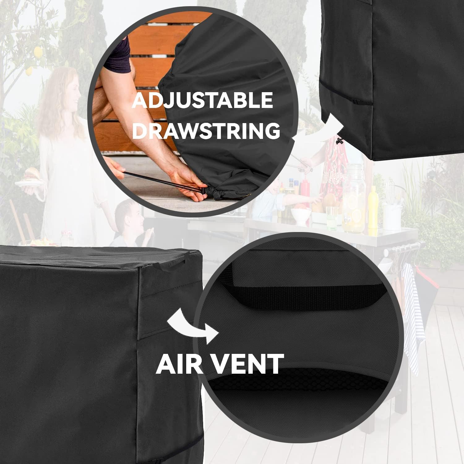 Cubierta para carrito de comedor al aire libre  Cubierta impermeable resistente para carrito Royal Gourmet mesa de trabajo plana PC3401S y PC3401B,