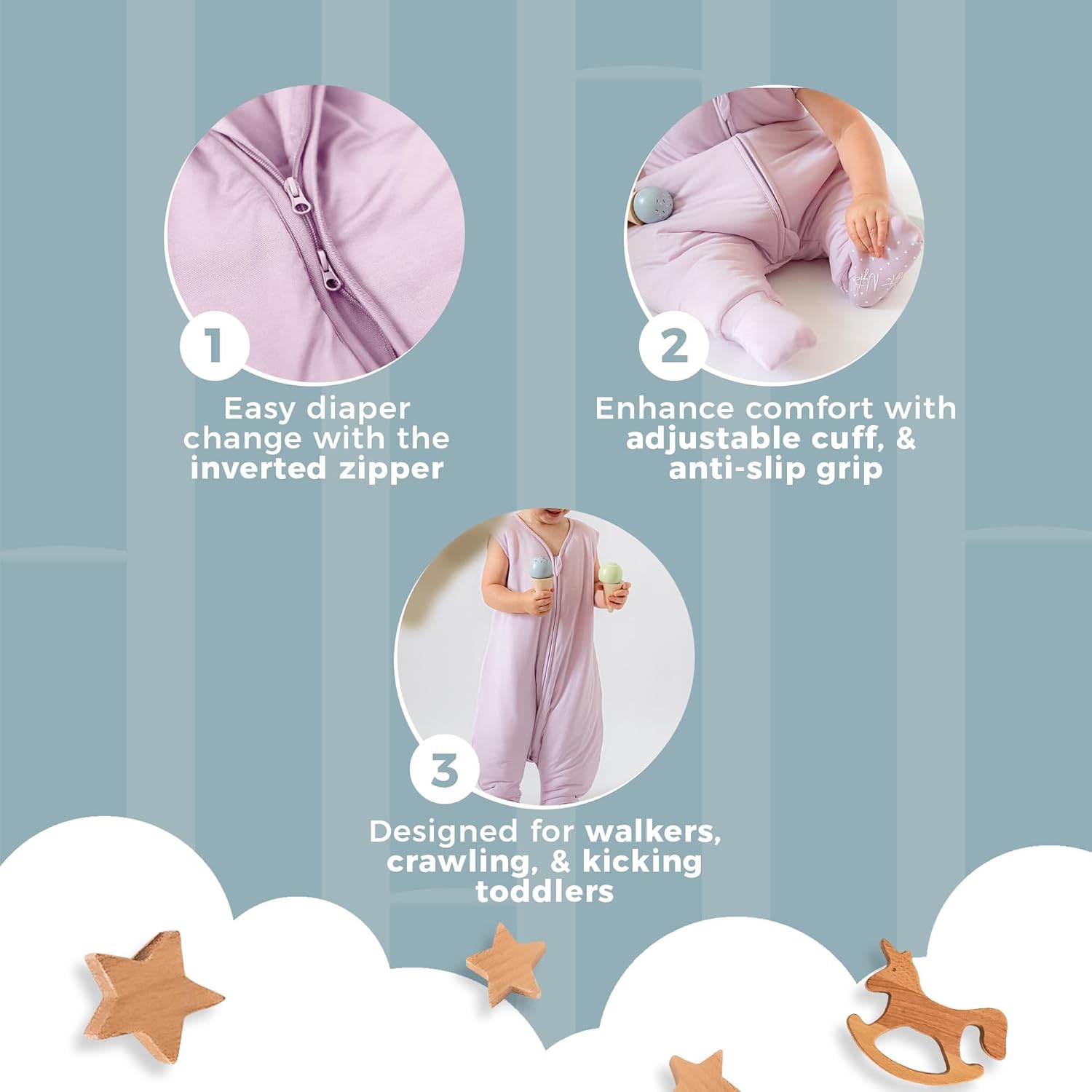 Nyte Nyte Baby – 1.-TOG Sleeveless Sleep Sack, Soft Baby & Toddler Sleeping Sack