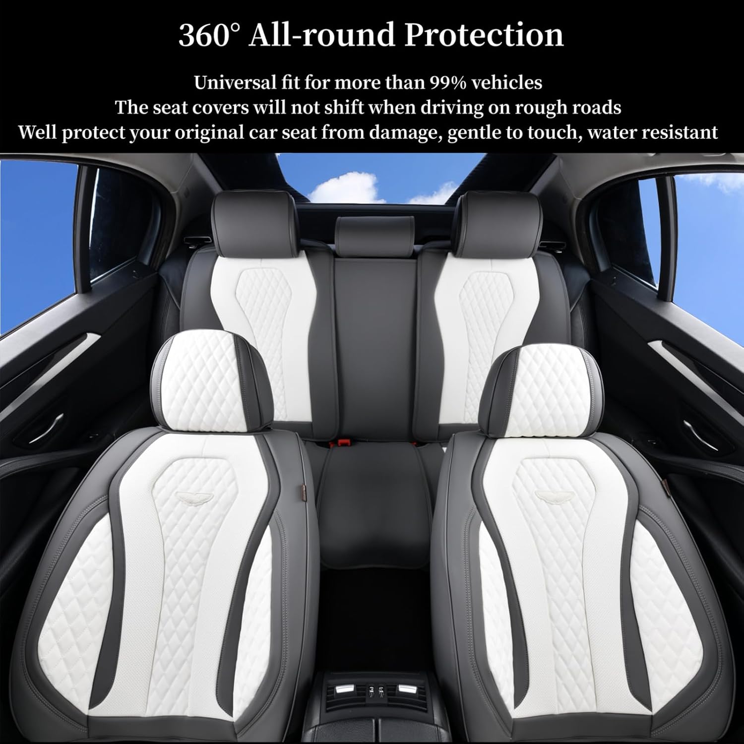 Coverado Fundas de asiento, juego completo de fundas de asiento de automóvil, fundas de asiento de automóvil, impermeables, fundas de asiento de
