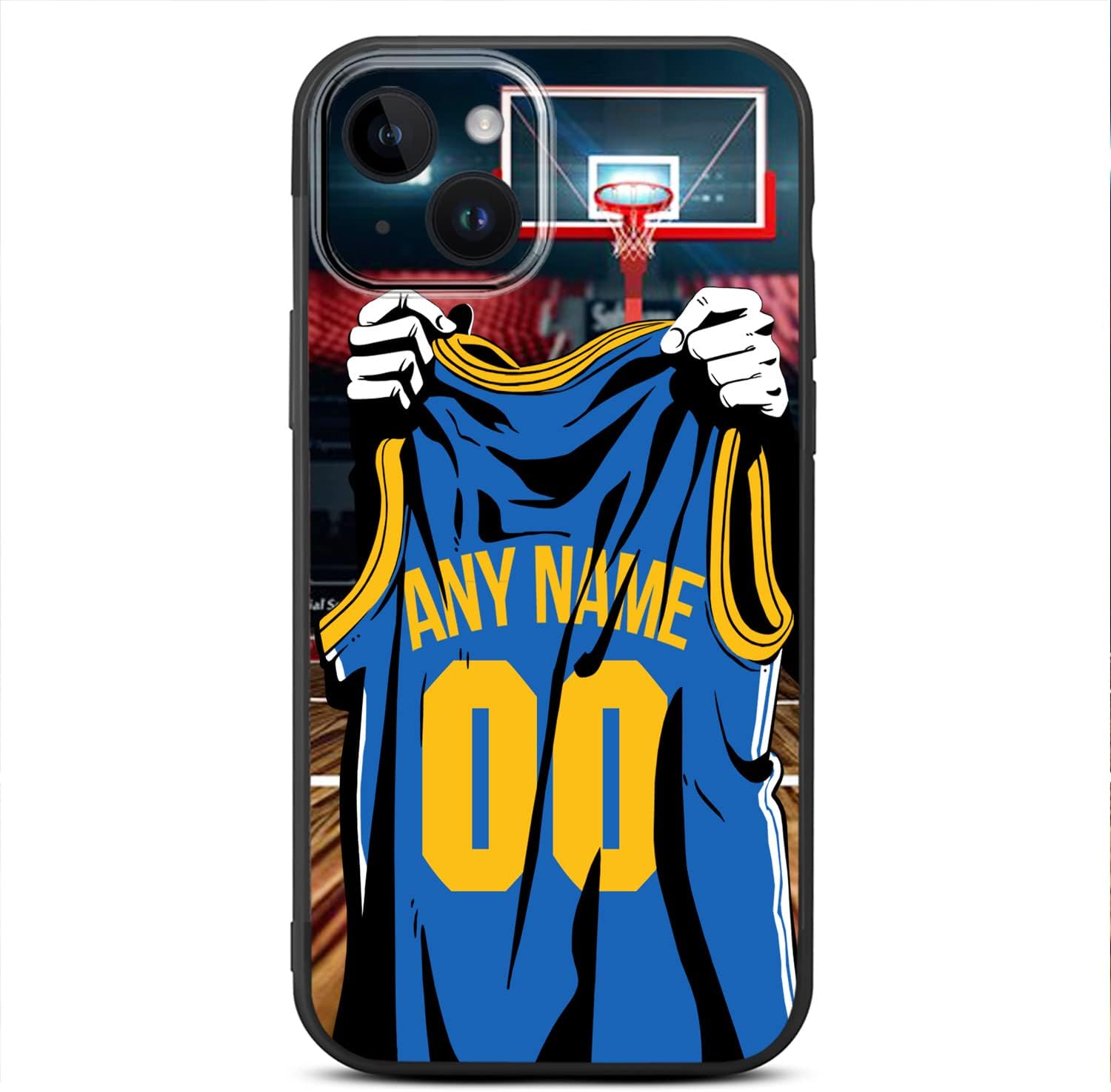 Nombre y número personalizados  Jersey de baloncesto Golden State  Funda de silicona líquida para iPhone 15 14 Pro Max 13 12 11 Xs Max Xr SE3 8 7 6