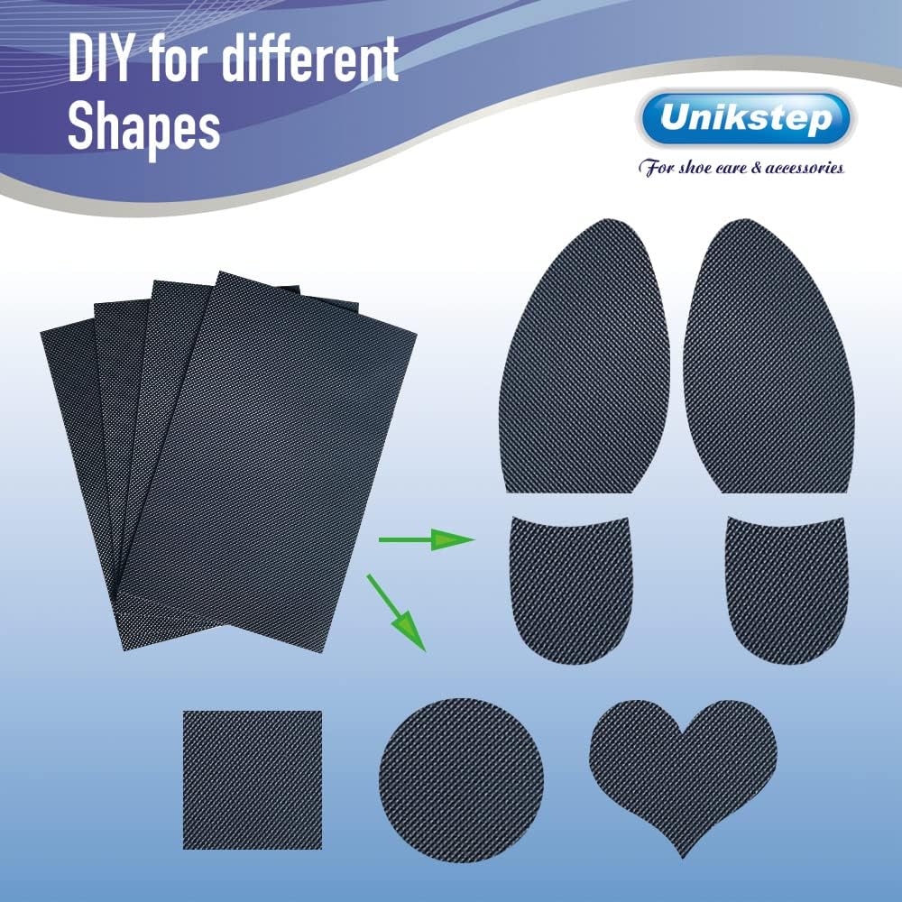Unikstep Protector de suela de zapatos de 4 piezas antideslizante (Negro)