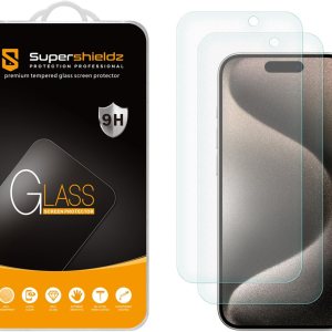Supershieldz Paquete de 2 protectores de pantalla antirreflejos (mate) diseñado para iPhone 15 Pro (6.1 pulgadas), vidrio templado, antihuellas, Supershieldz Paquete de 2 protectores de pantalla antirreflejos (mate) diseñado para iPhone 15 Pro (6.1 pulgadas), vidrio templado, antihuellas,