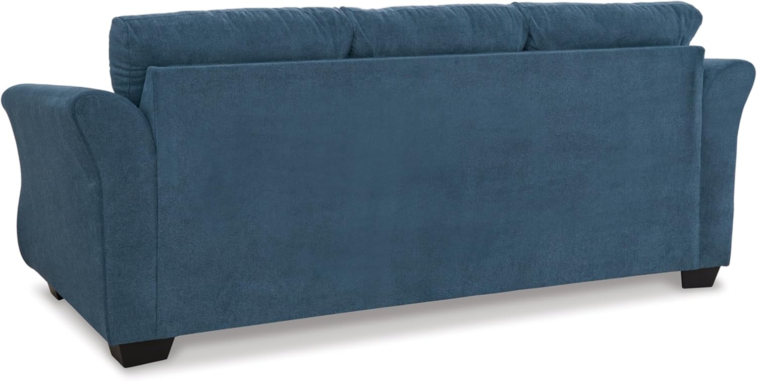 Signature Design by Ashley Miravel – Sofá cama contemporáneo 2 en 1 con colchón plegable de espuma viscoelástica, tamaño Queen, color azul