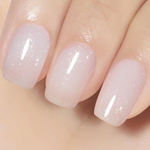 YTD Likomey Esmalte de uñas de gel con purpurina nude de 0.5 fl oz, color blanco lechoso perlado brillante gelatina translúcida neutro, holográfico, YTD Likomey Esmalte de uñas de gel con purpurina nude de 0.5 fl oz, color blanco lechoso perlado brillante gelatina translúcida neutro, holográfico,
