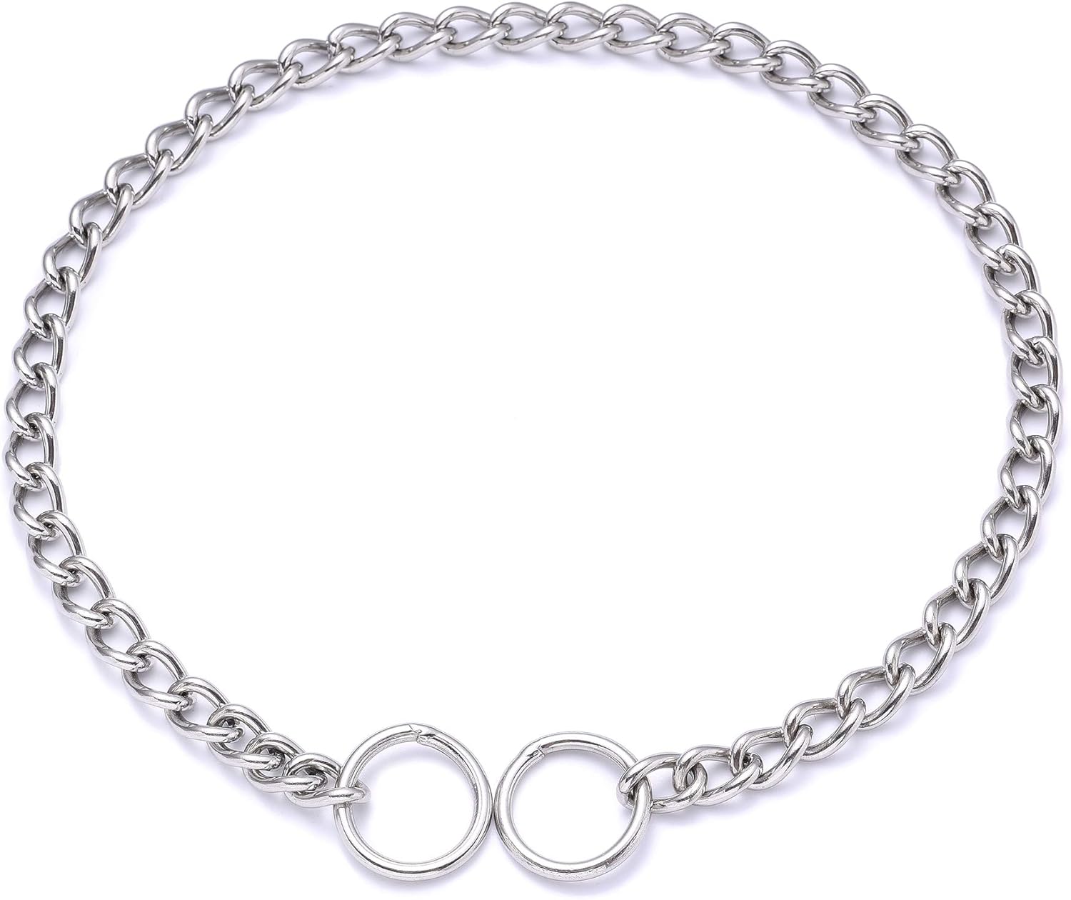 Mile High Life  Collar de cadena de entrenamiento para perros  Anillo P deslizante de acero inoxidable  Collar de estrangulador  Resistente a la
