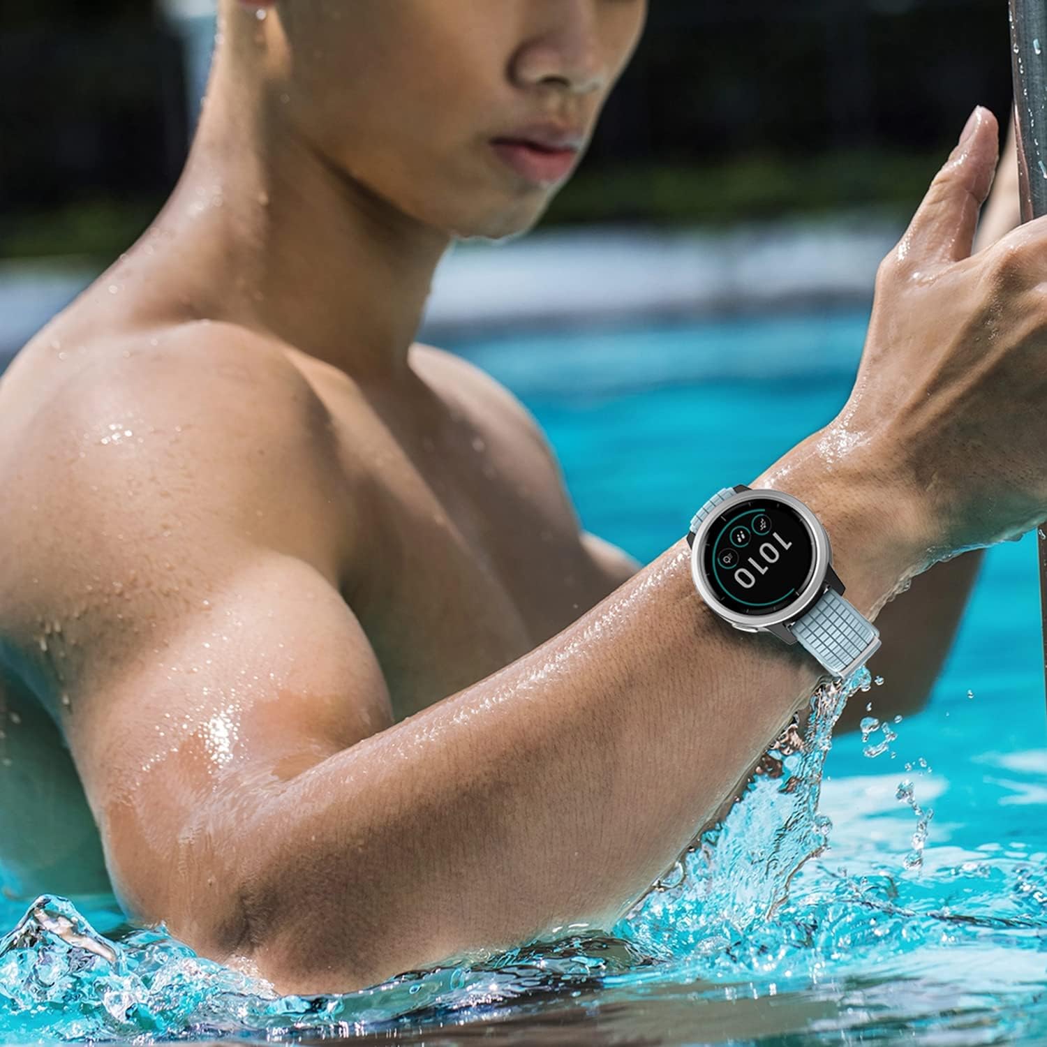 ISABAKE Correa de reloj compatible con Garmin Vivoactive 4Samsung Galaxy Watch de 1.811in, 0.866in, correas de silicona para Ticwatch Pro S2E2Venu