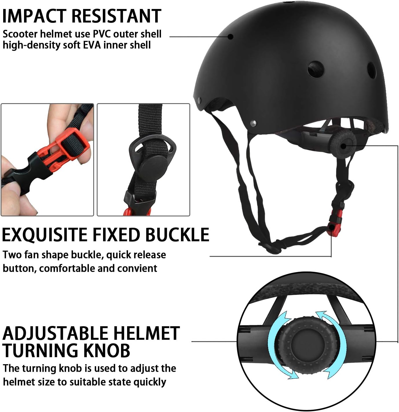 Juego de casco de bicicleta para niños, rodilleras, juego de almohadillas para casco, juego de equipo de protección ajustable para niñas y niños de