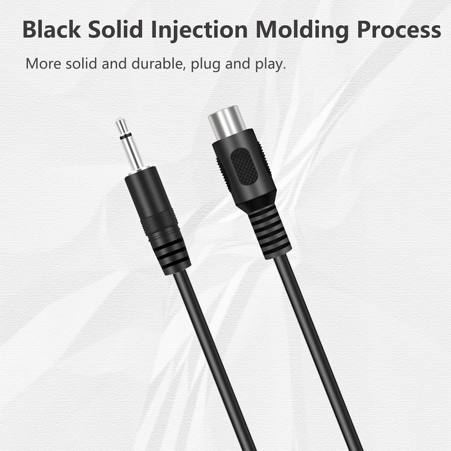 Paquete de 2 adaptadores de enchufe de 3 pies 0.138 in 18 pulgadas TS mono macho a RCA hembra conector convertidor de cable de audio y video