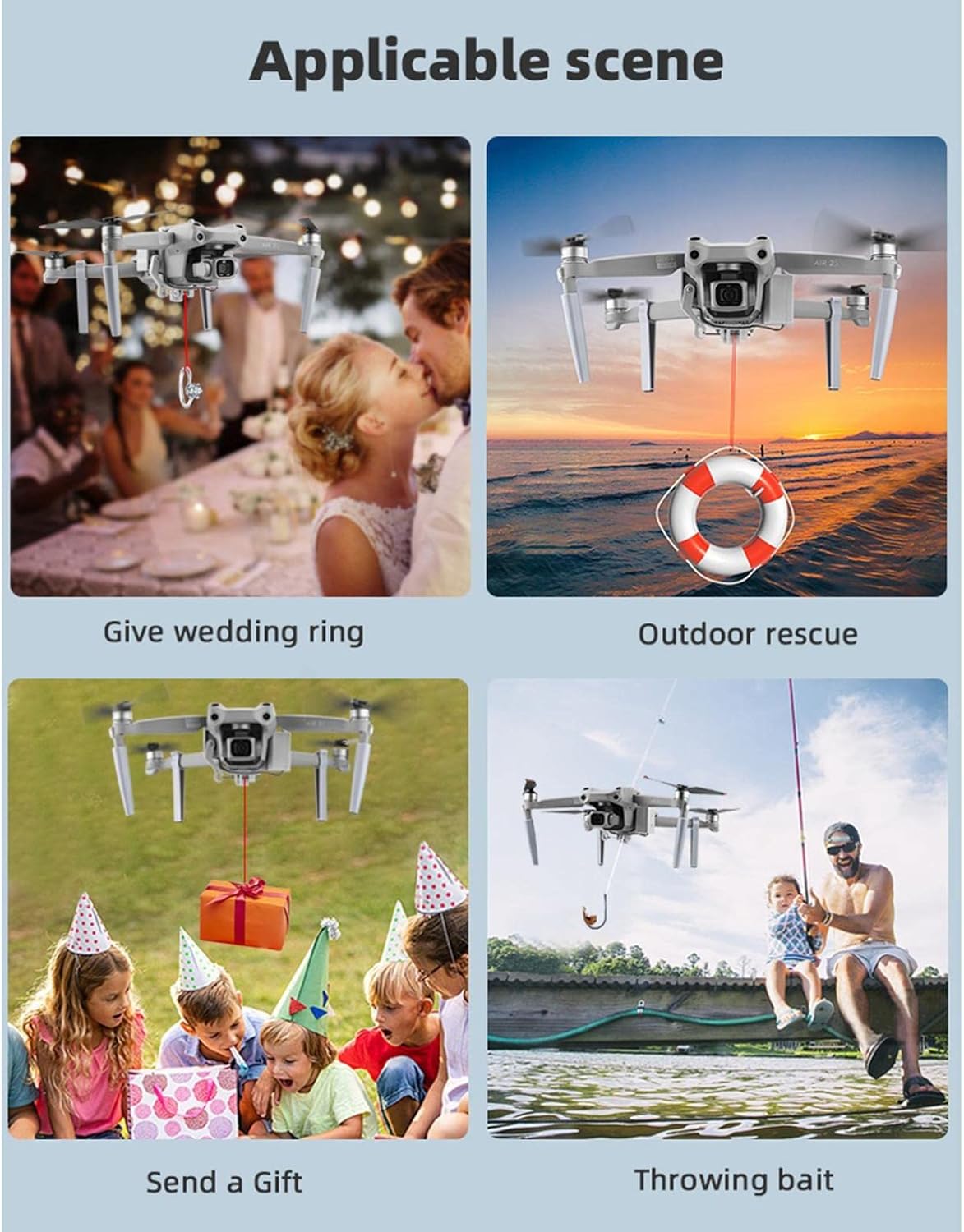 JoiJoy Transport Release and Drop Device for DJI AIR 2S Fun Activities Easy Use,Grey,9.7×8.5×5.3cm