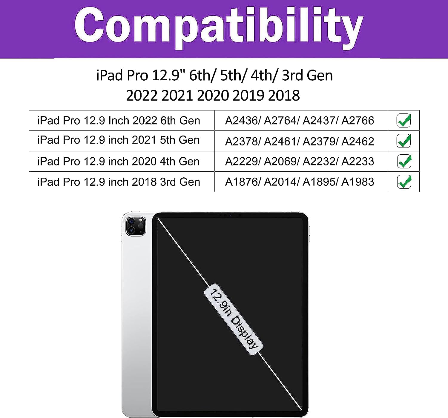 Funda para iPad Pro de 6, 5, 4 y 3 generación, funda de 12.9 pulgadas con portalápices, soporte giratorio de 360 grados, purpurina dorada brillante,