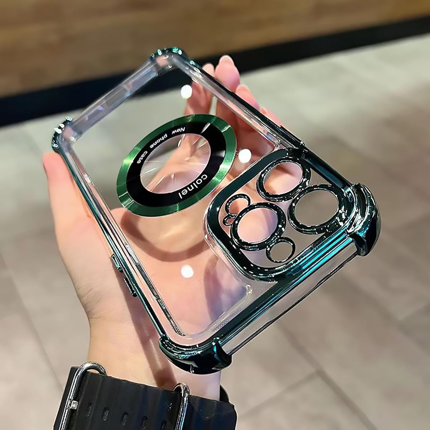 Eiyikof Funda magnética transparente para iPhone 13 Pro Max, protección de lujo brillante en las cuatro esquinas, a prueba de golpes, de grado