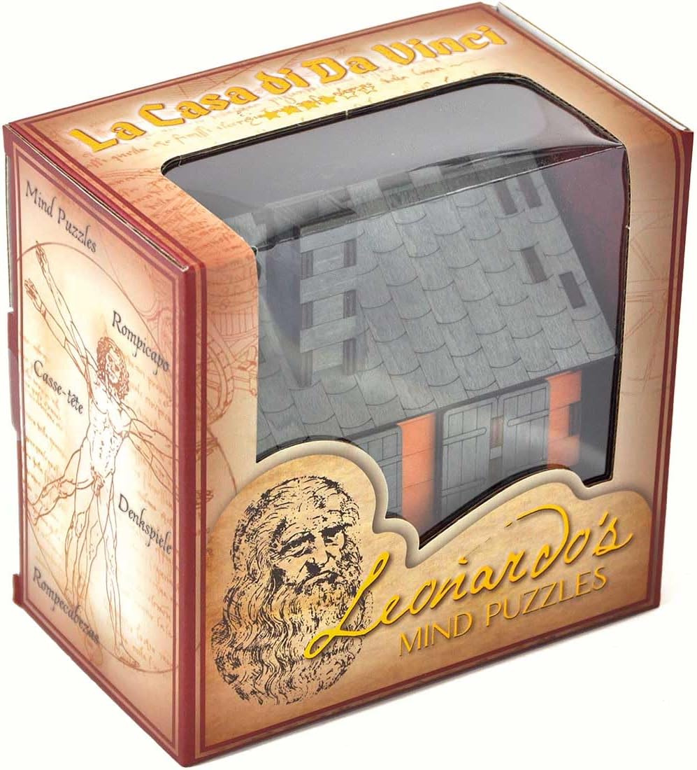 Logica Puzzles Art. Da Vinci House – Brain Teaser in Wood – Caja secreta – Dificultad 46 Extreme – Colección Leonardo da Vinci