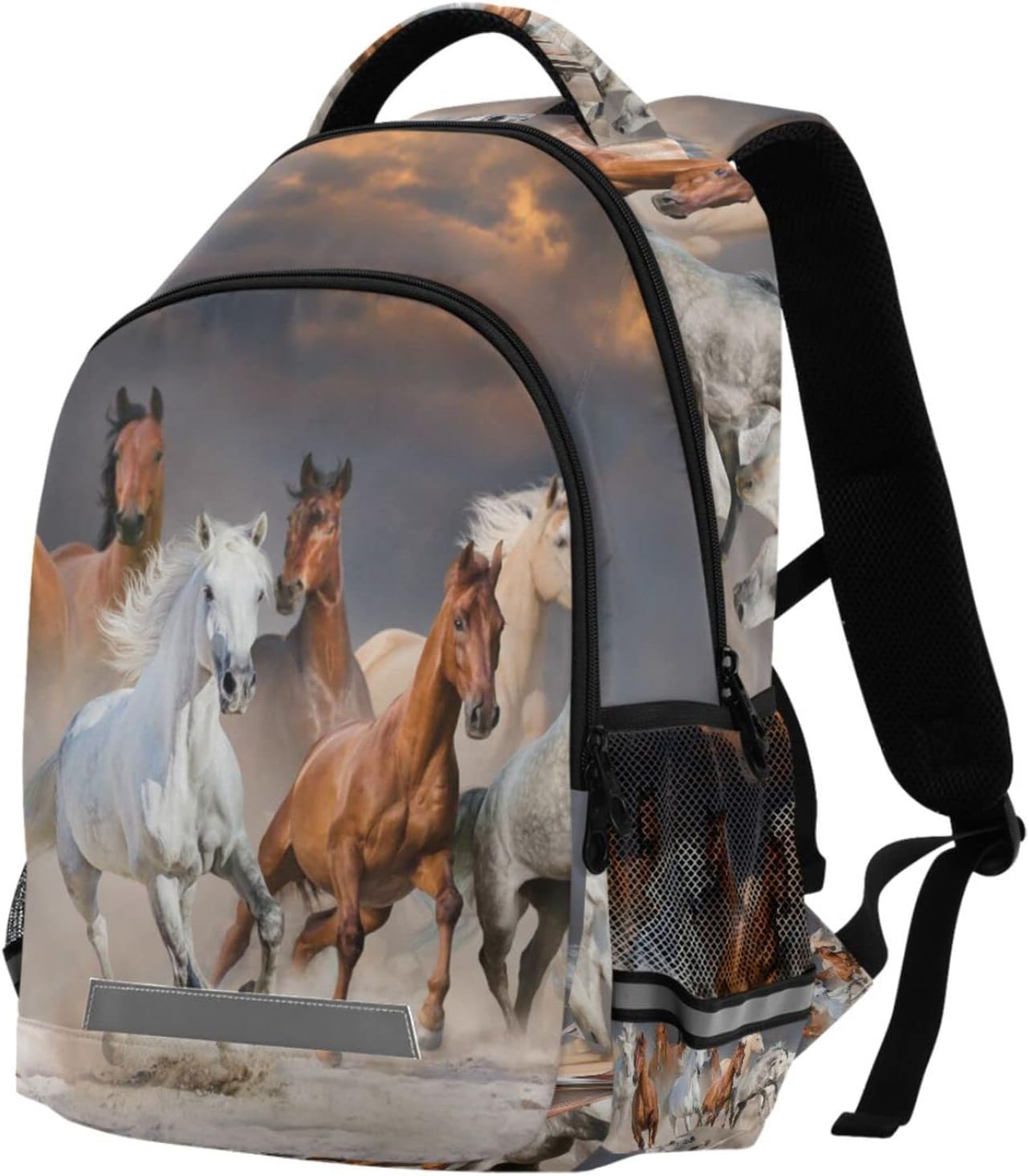 Mochilas de caballo Mochila escolar Caballos Niños Bolsas escolares 3D Animal Print Estudiante Primaria 3rd 4th 5th Grade, B001, Mochila