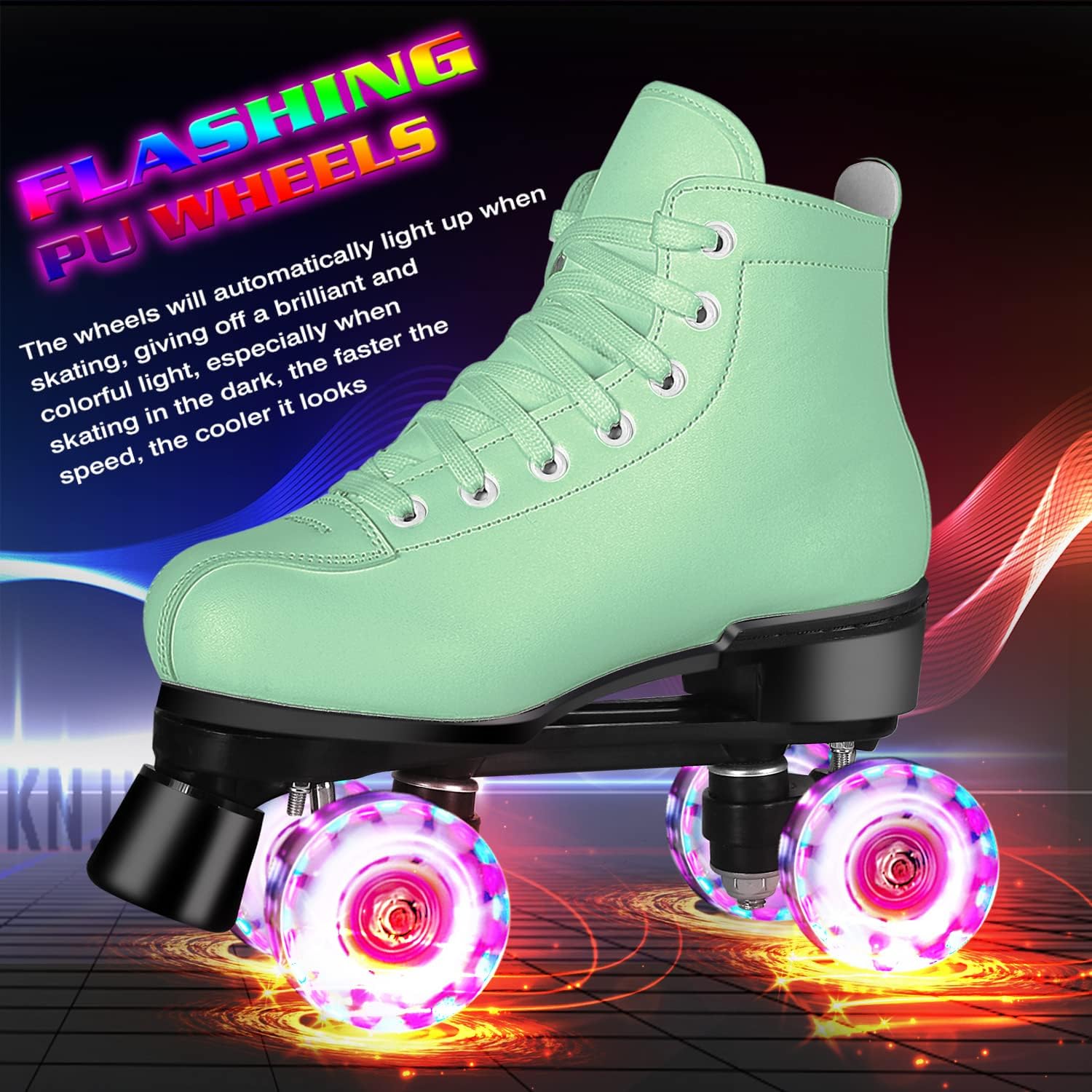 Patines clásicos para mujeres y niñas, patines clásicos de doble fila con 4 ruedas brillantes para hombre, patines de piel sintética para