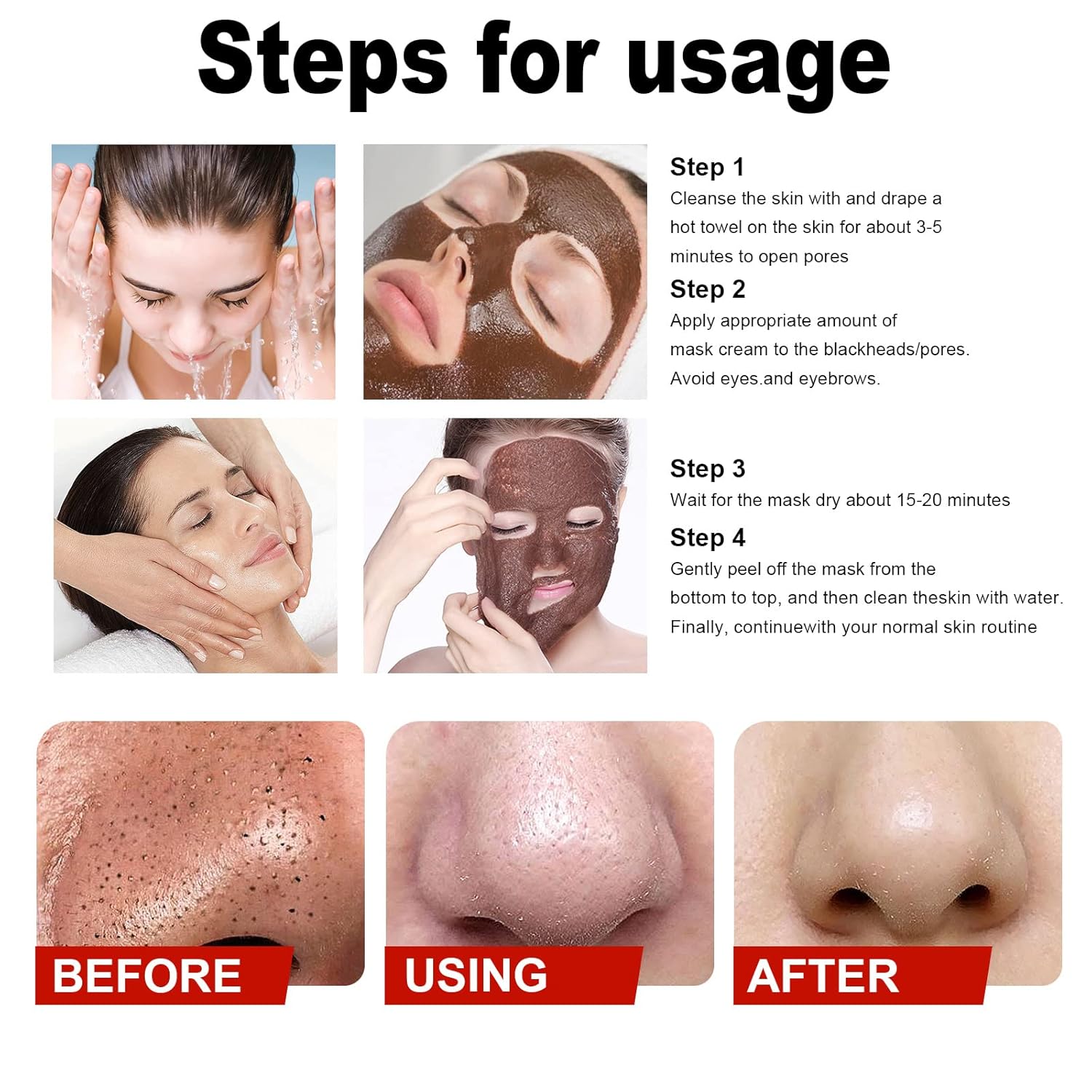 Pro-Herbal – Máscara facial de refinación despegable, mascarilla de refinación de hierbas, máscara de limpieza de puntos negros, máscara de limpieza