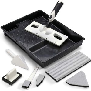 Harris Seriously Good – Juego de almohadillas de pintura para paredes y techos, mango, ventana de esquina grande, almohadilla de banda extendida y Harris Seriously Good – Juego de almohadillas de pintura para paredes y techos, mango, ventana de esquina grande, almohadilla de banda extendida y