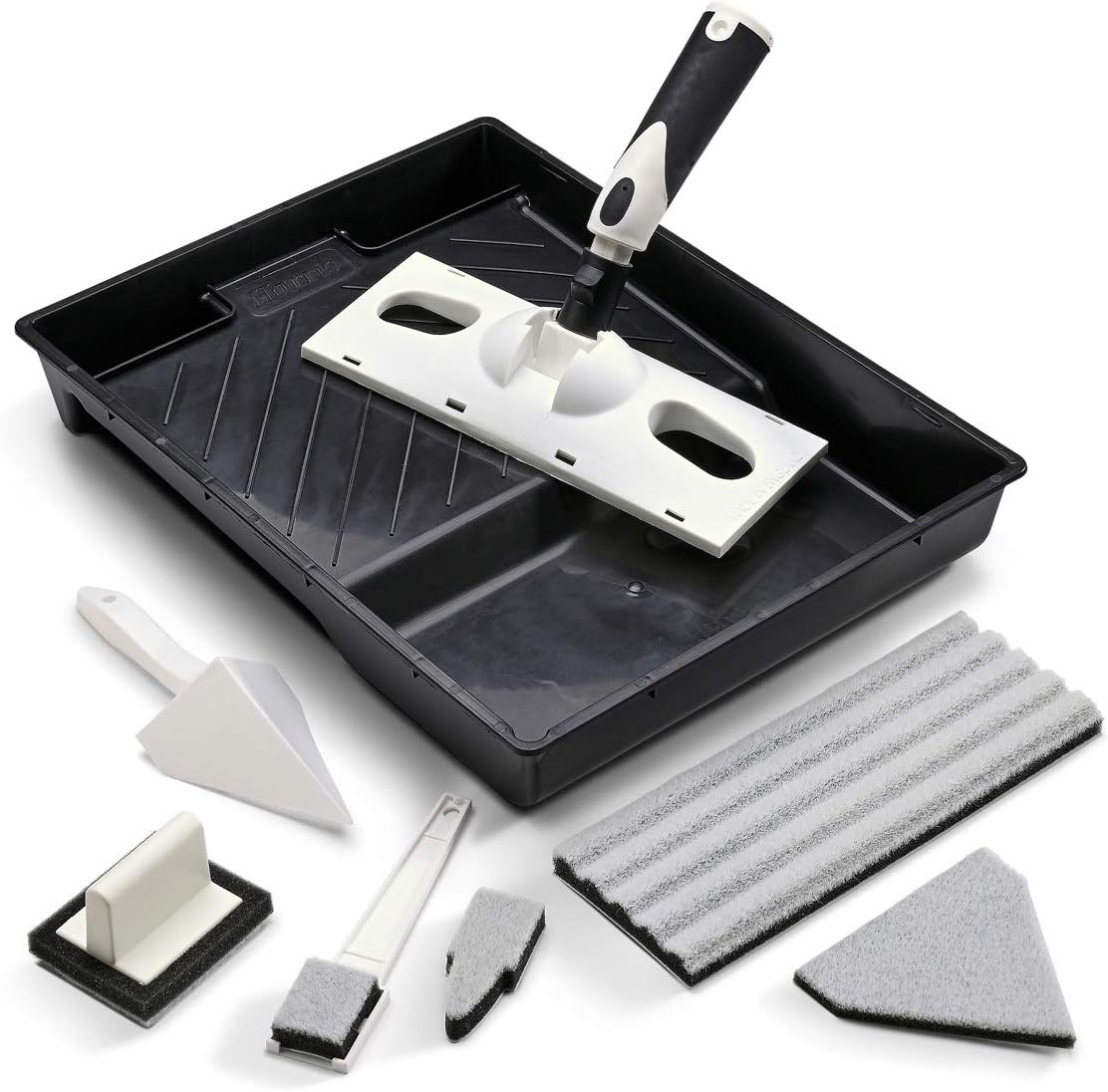 Harris Seriously Good – Juego de almohadillas de pintura para paredes y techos, mango, ventana de esquina grande, almohadilla de banda extendida y