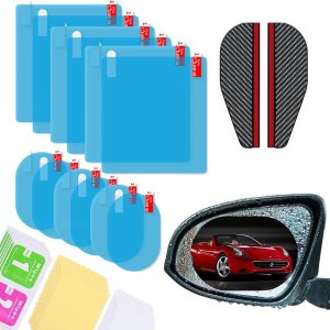 Juego de 14 películas impermeables para espejo de automóvil, 12 piezas de película impermeable para espejo lateral de automóvil, 2 unidades, Juego de 14 películas impermeables para espejo de automóvil, 12 piezas de película impermeable para espejo lateral de automóvil, 2 unidades,