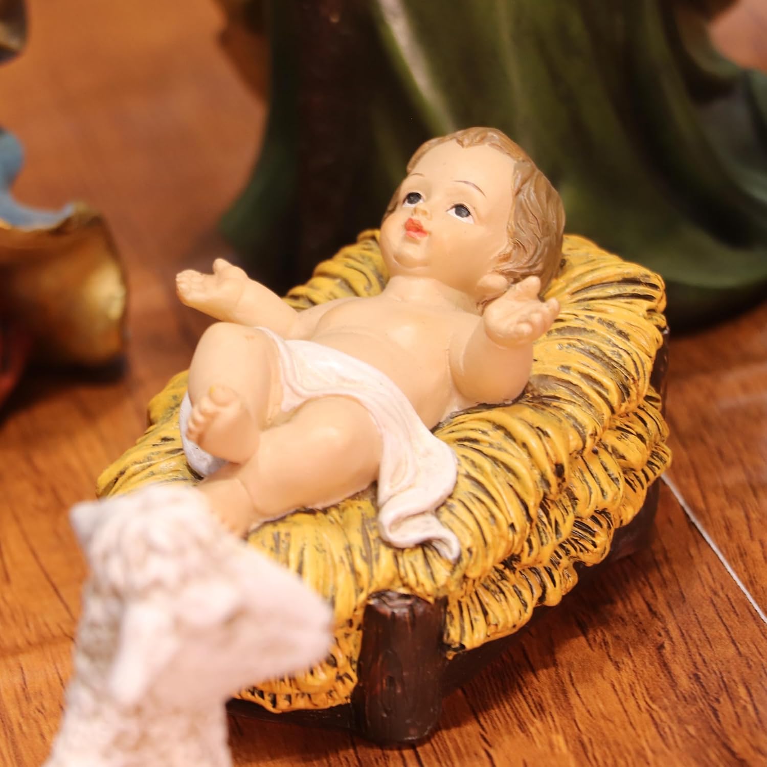 Zayton Nativity Set de Navidad para interiores, 11 piezas de 8 pulgadas, estatua de escena de Jesús, pesebre, adorno para cuna, regalo de Navidad,