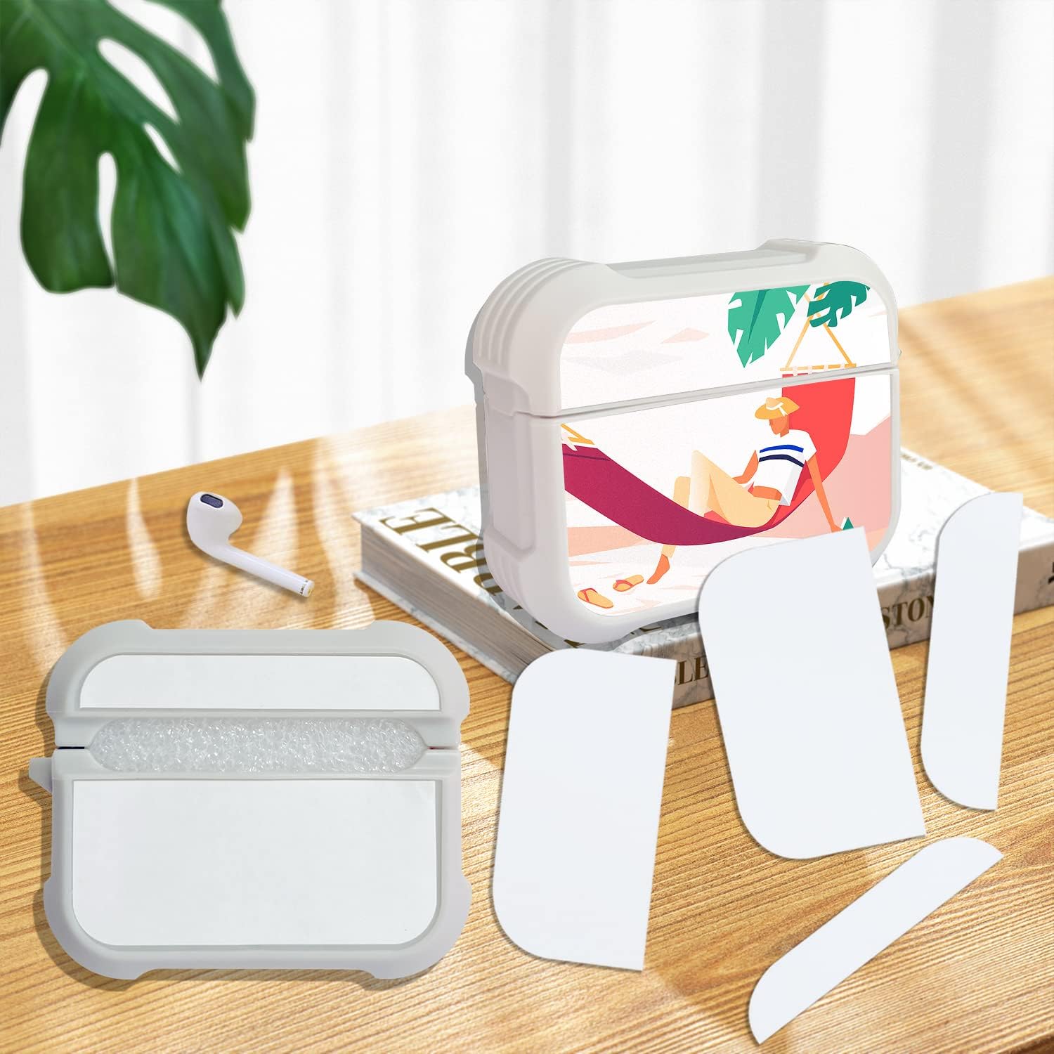 5 piezas de funda de TPU suave para sublimación, compatible con AirPods Pro, bricolaje, estuche en blanco, regalos personalizados con insertos,