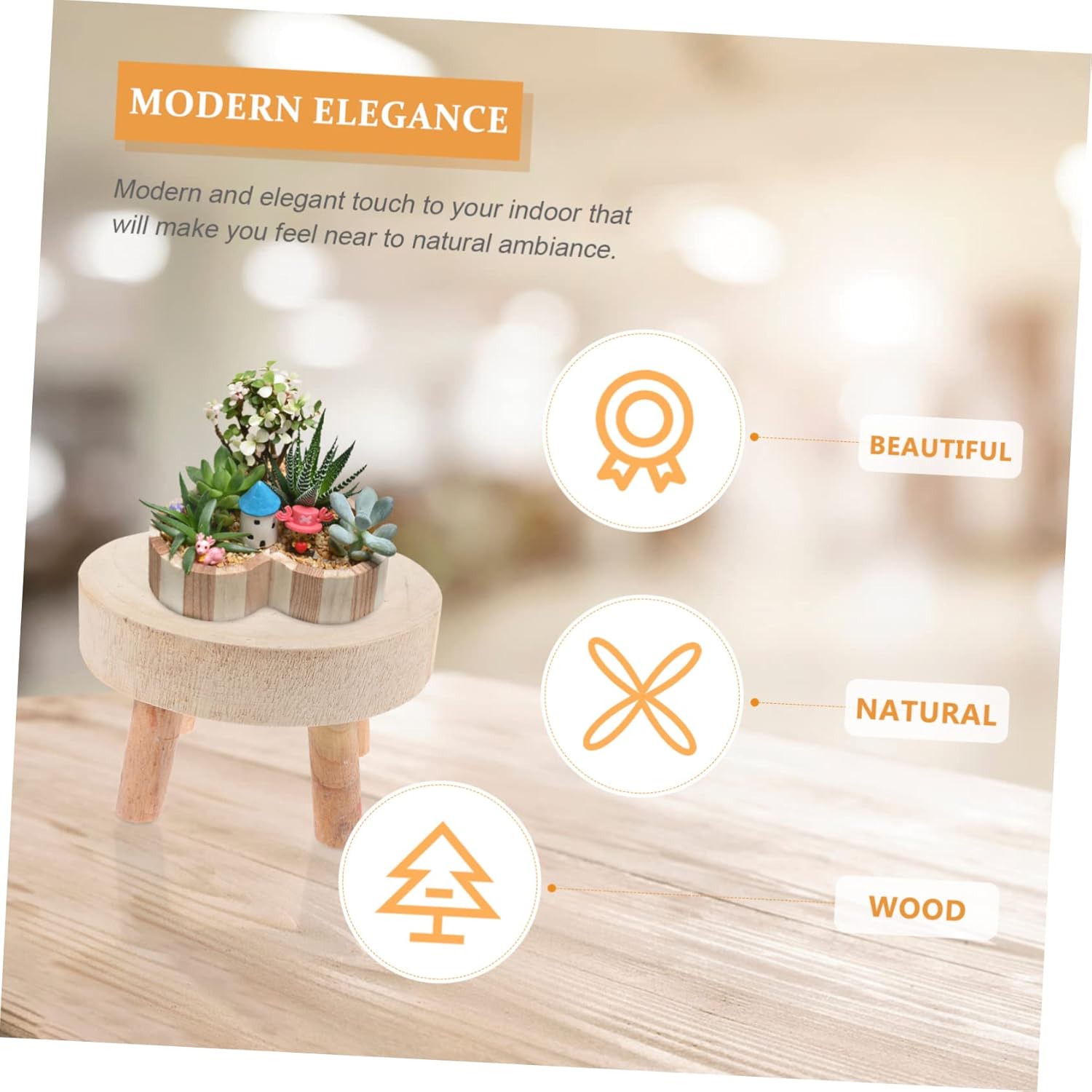 GANAZONO Soporte de base para suculentas, soporte para plantas de interior, soporte de flores en maceta, estante de bonsái de madera, estante