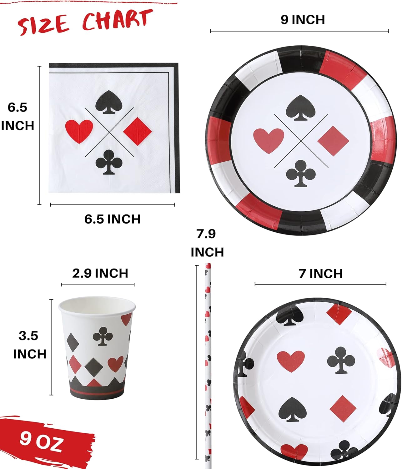 Suministros para fiestas de casino  Sirve 16  Decoraciones de fiesta temática de casino para hombresadultos, incluye platos de fiesta de casino,