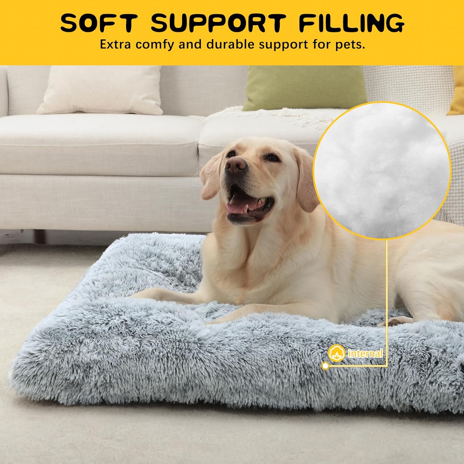 Cama para perros extra grande lavable para razas de perros XL grandes, almohadilla de felpa suave para perrera, cómoda, autocalentable,