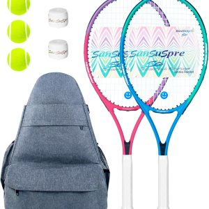 Raqueta de tenis con bolsa de tenis, raqueta de tenis para adultos, raqueta de tenis de 27 pulgadas con mochila multifuncional de gran capacidad Raqueta de tenis con bolsa de tenis, raqueta de tenis para adultos, raqueta de tenis de 27 pulgadas con mochila multifuncional de gran capacidad