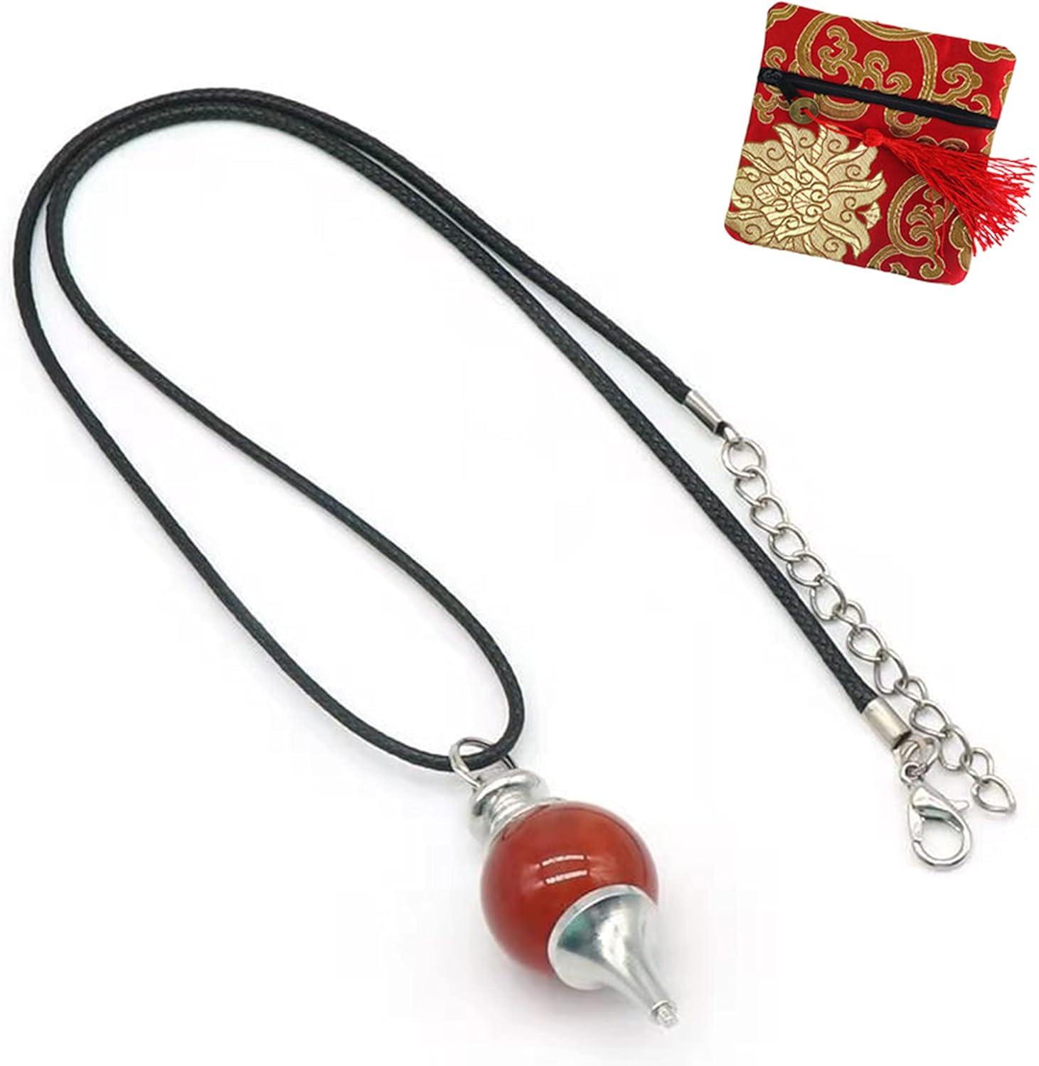 Collar de cristal de cornalina real para mujer, piedras preciosas en bruto y curativas para los chakras, dije con auténtico cristal rojo joya de