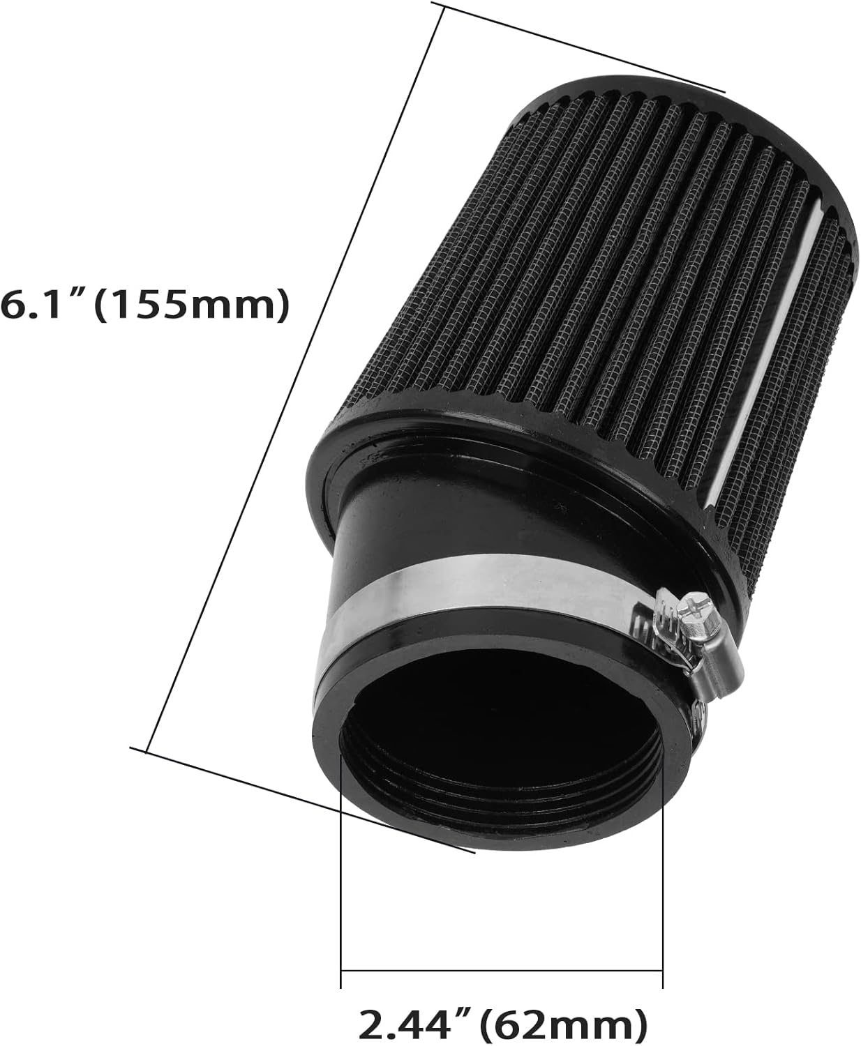Filtro de aire para motocicleta, filtro de aire de alto rendimiento de 2.441 in para Predator 212cc 6.5 HP GX160 GX200 196cc OVH Engine RB200 SK100