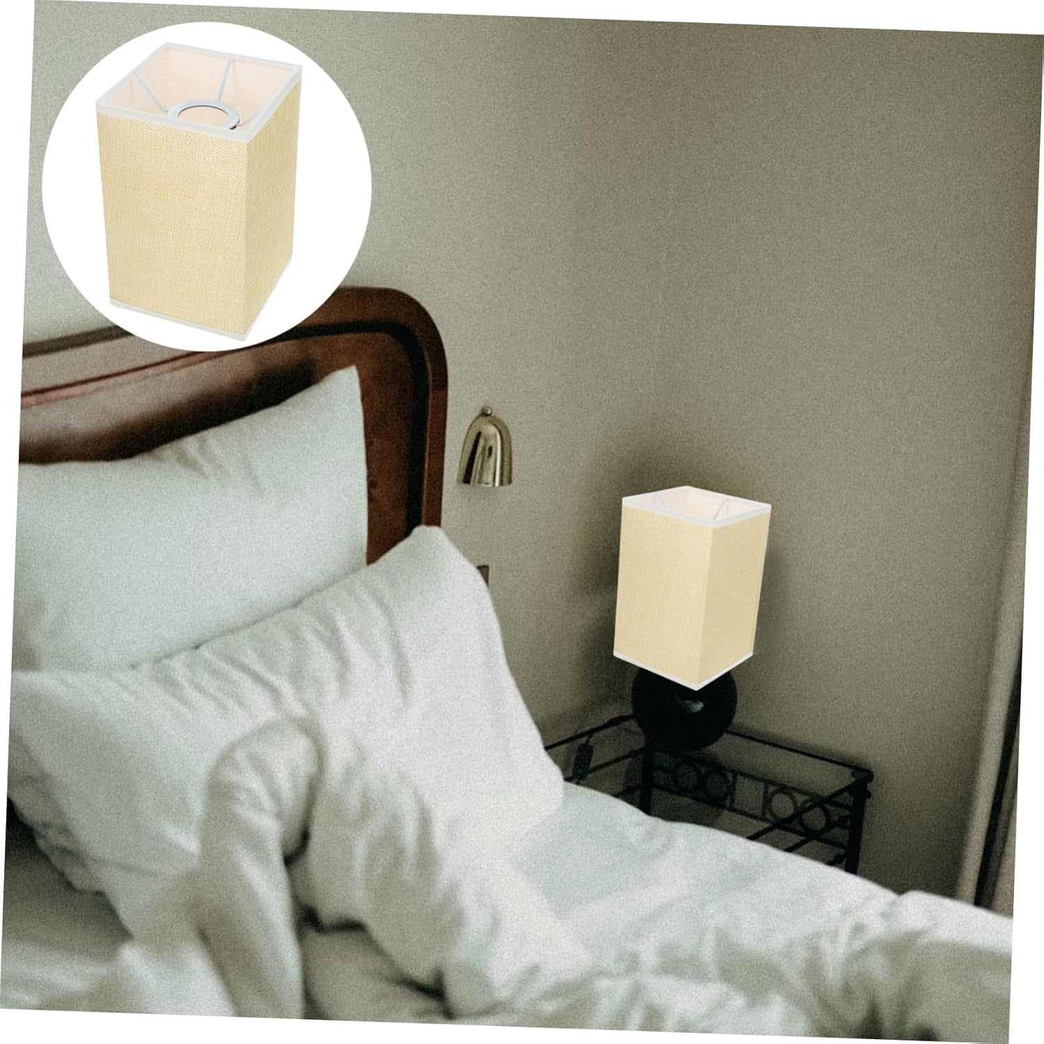 DOITOOL Pantalla de lino Pantalla de lámpara de lino Mini luces colgantes pantallas para lámpara de mesa Lámpara colgante Pantalla de pared Lámpara