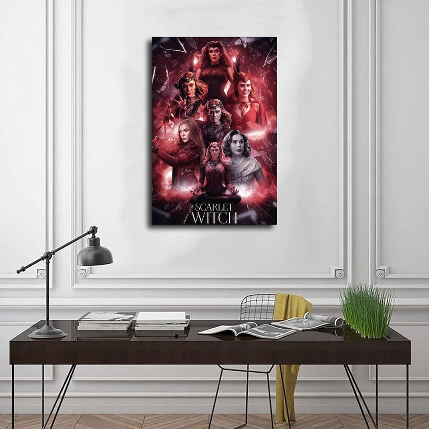 Póster de la película Scarlet Witch Wanda Elizabeth, 1 póster en lienzo para decoración de pared, pintura para sala de estar, dormitorio, sin marco