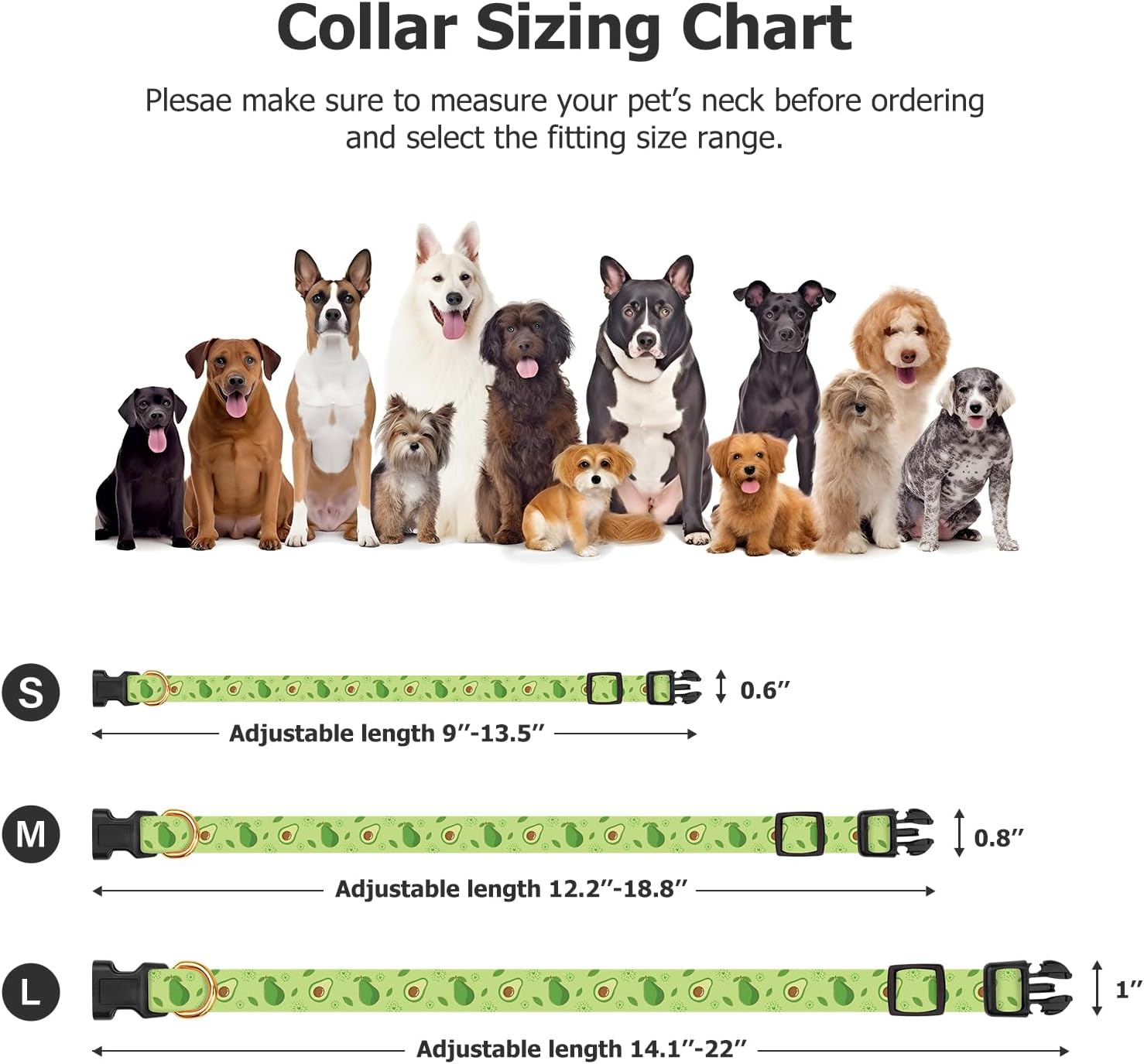 Collar de perro hecho a mano para perros pequeños, medianos y grandes, aguacate verde con colgante, moda de otoño e invierno, ideal para perros