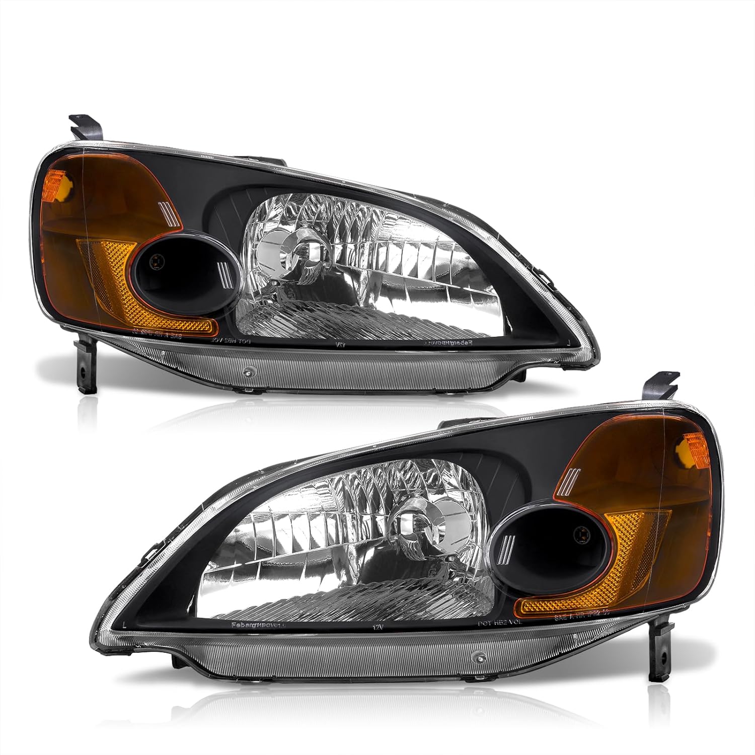 AJP Distributors JDM faros delanteros lámpara parachoques conducción par LH+RH compatiblereemplazo para Civic 2 puertas Coupé 4 puertas sedán DX LX