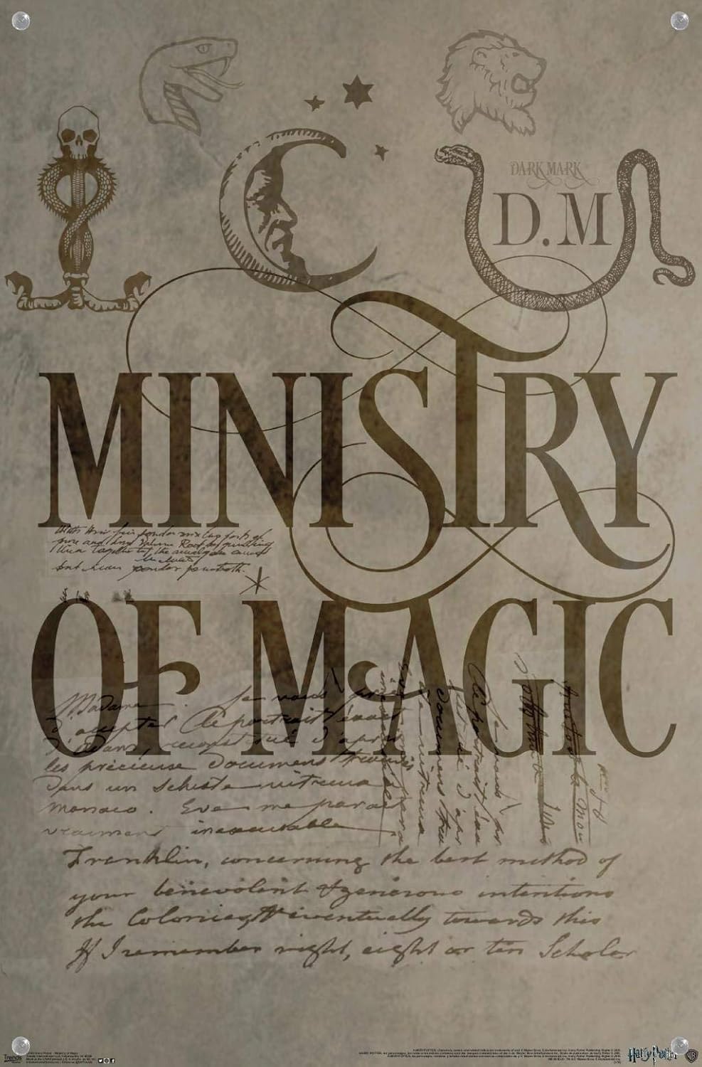 The Wizarding World Harry Potter – Póster de pared con pasadores de presión