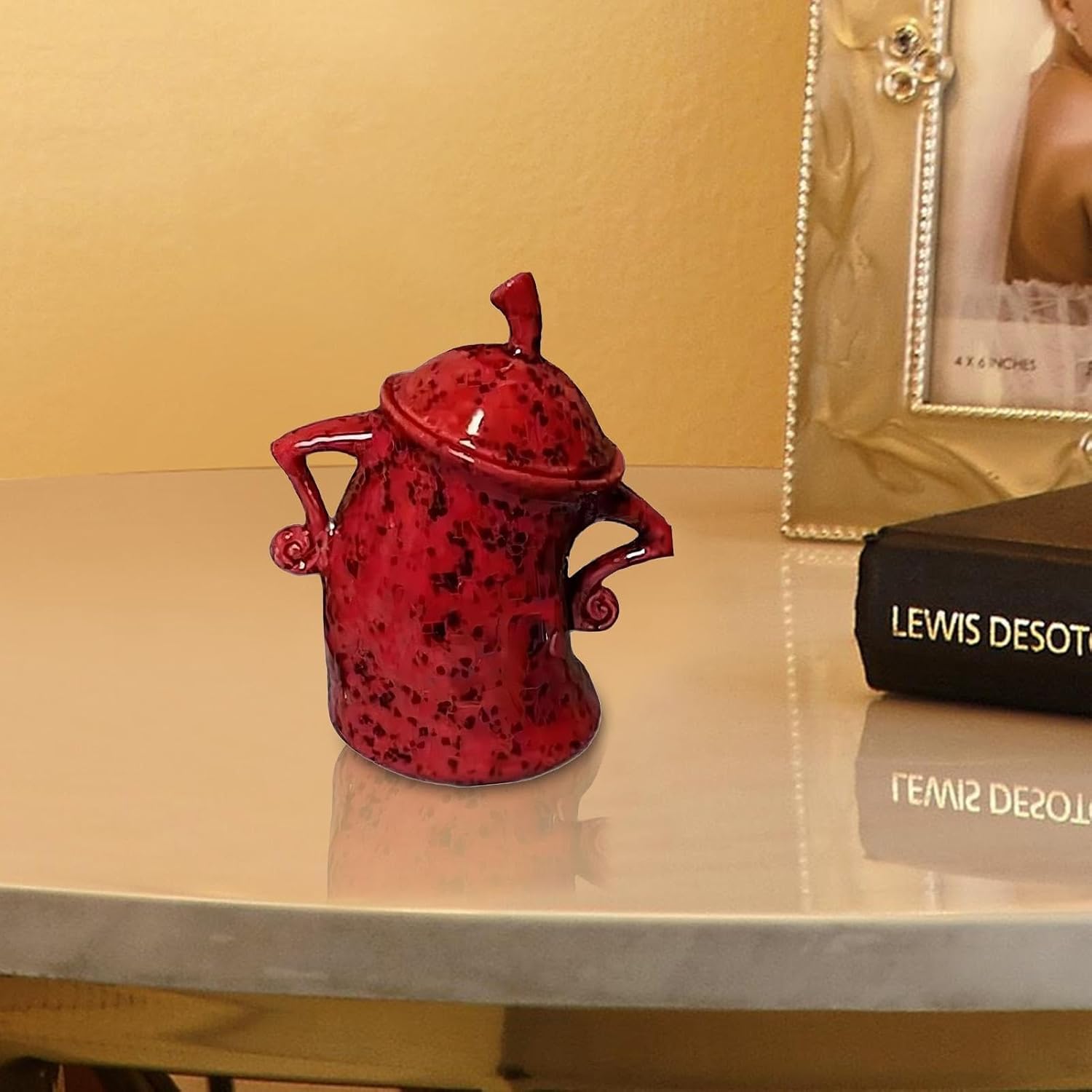 Recipiente con actitud, tarro grande de cerámica con tapa, lindo tarro creativo de almacenamiento de alimentos con hermético para café, té, azúcar y