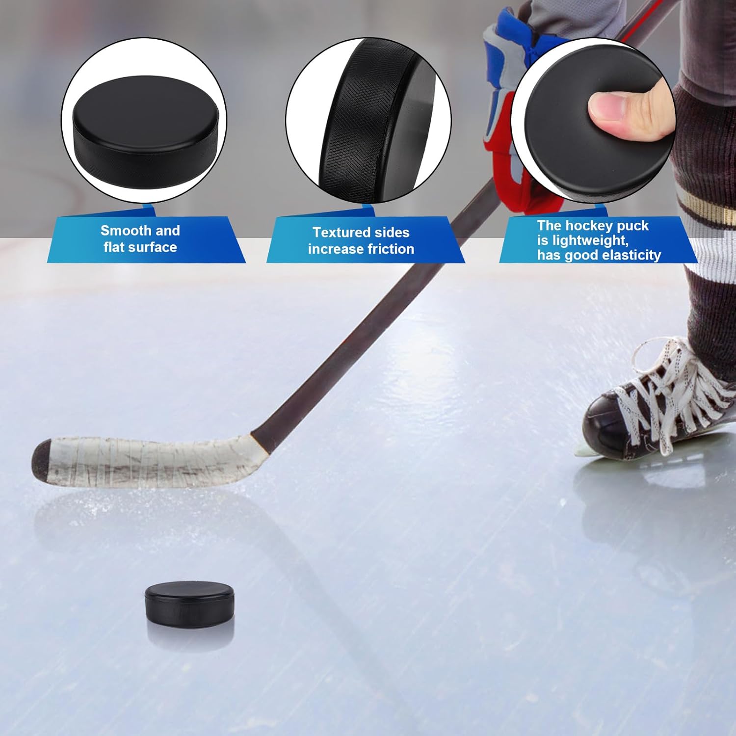 8 discos de hockey sobre hielo, discos de hockey de espuma suave de 3 pulgadas de diámetro, con 1 pulgada de grosor, equipo de hockey ligero para