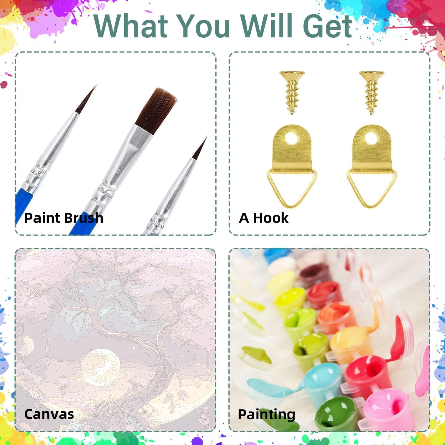 Aestalrcus Kit de pintura por números para adultos, pintura de árboles por números para adultos, kits de pintura acrílica para adultos por números