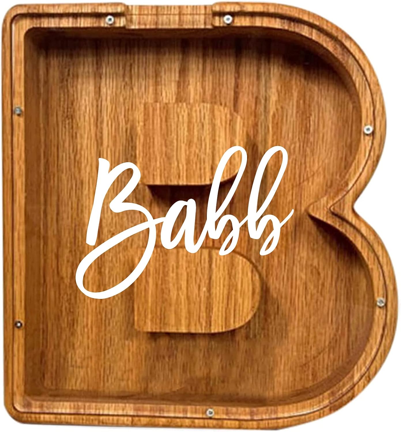 ZUYOENCO Alcancía para niños, tarro de dinero de madera con forma de letra personalizada para niños, alcancía personalizada para regalo de