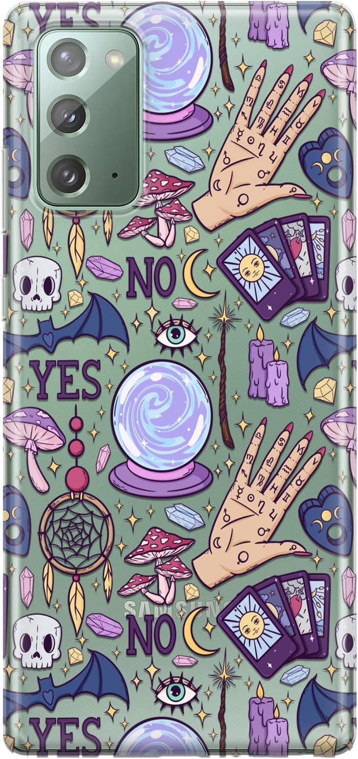 Funda para teléfono compatible con Samsung Galaxy S23 Ultra S22 S21 FE 5G S20 Note 20 10 Plus Dreamcatcher Tarot tarjetas parachoques lindo