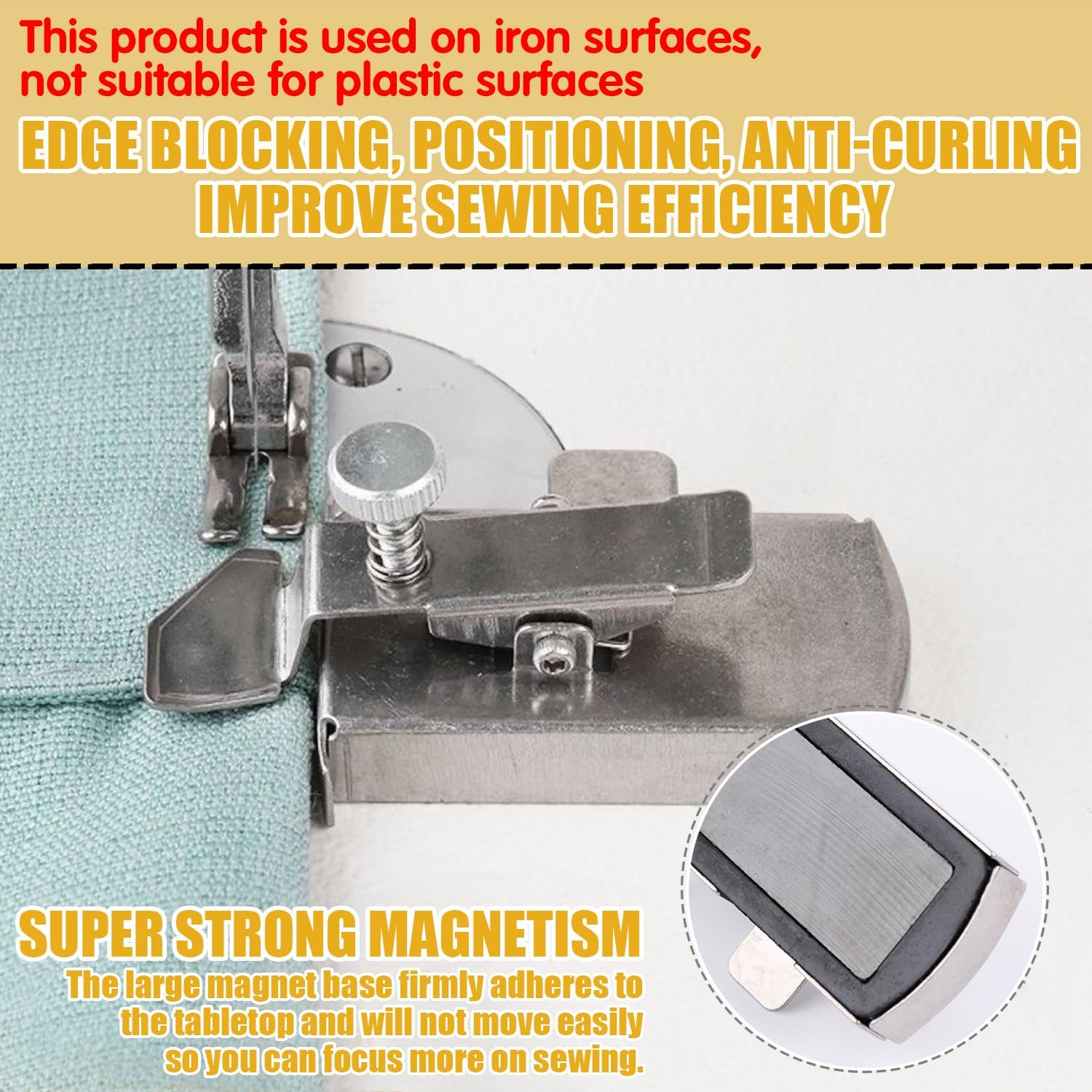 Guía de costura magnética para máquina de coser, tercera guía de costura magnética, guía de costura magnética con clip, guía de costura universal