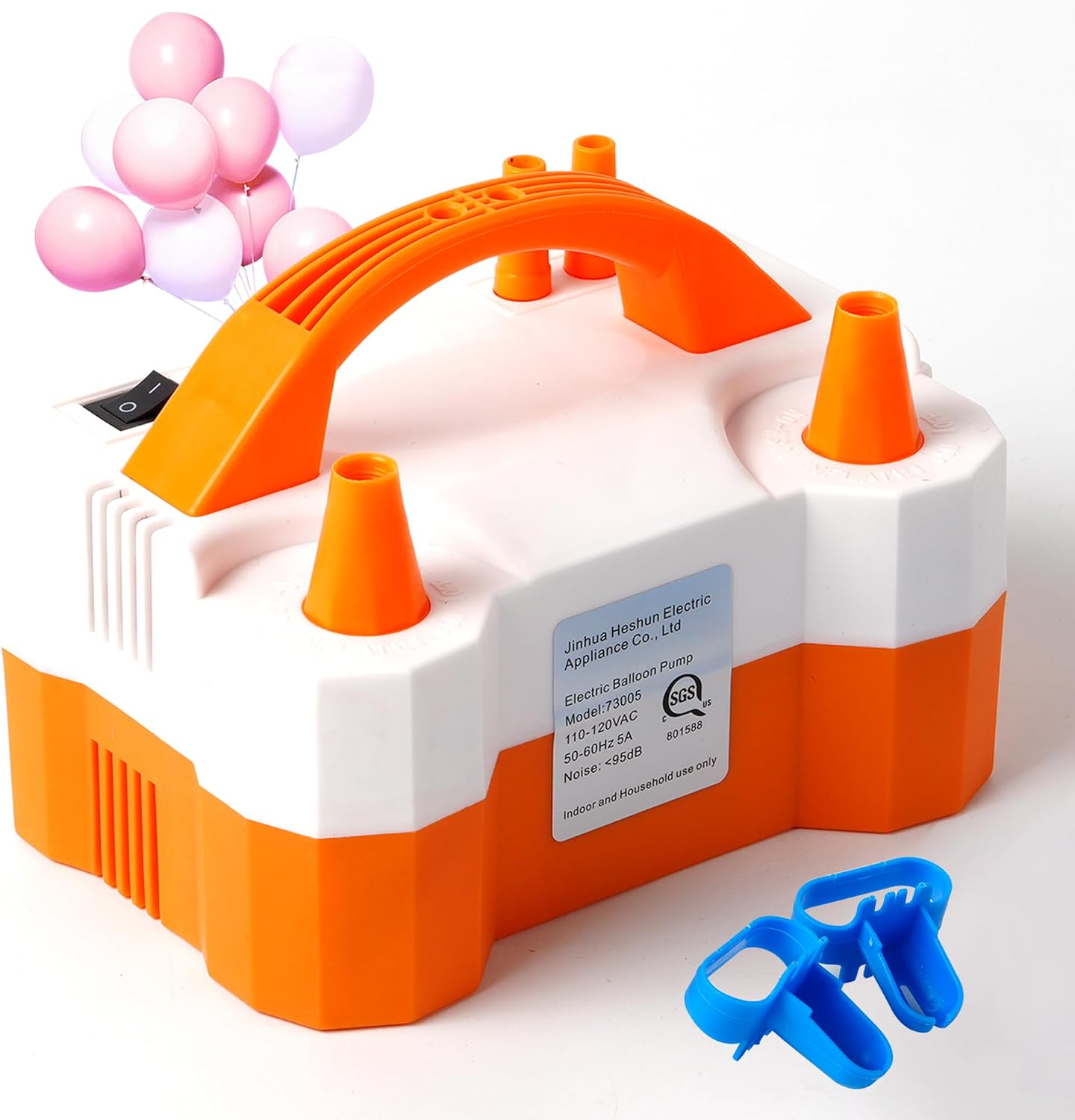 Bomba eléctrica para globos, bomba eléctrica portátil de doble boquilla, bomba de globo de aire de 110 V 600 W, inflador de globos para decoración