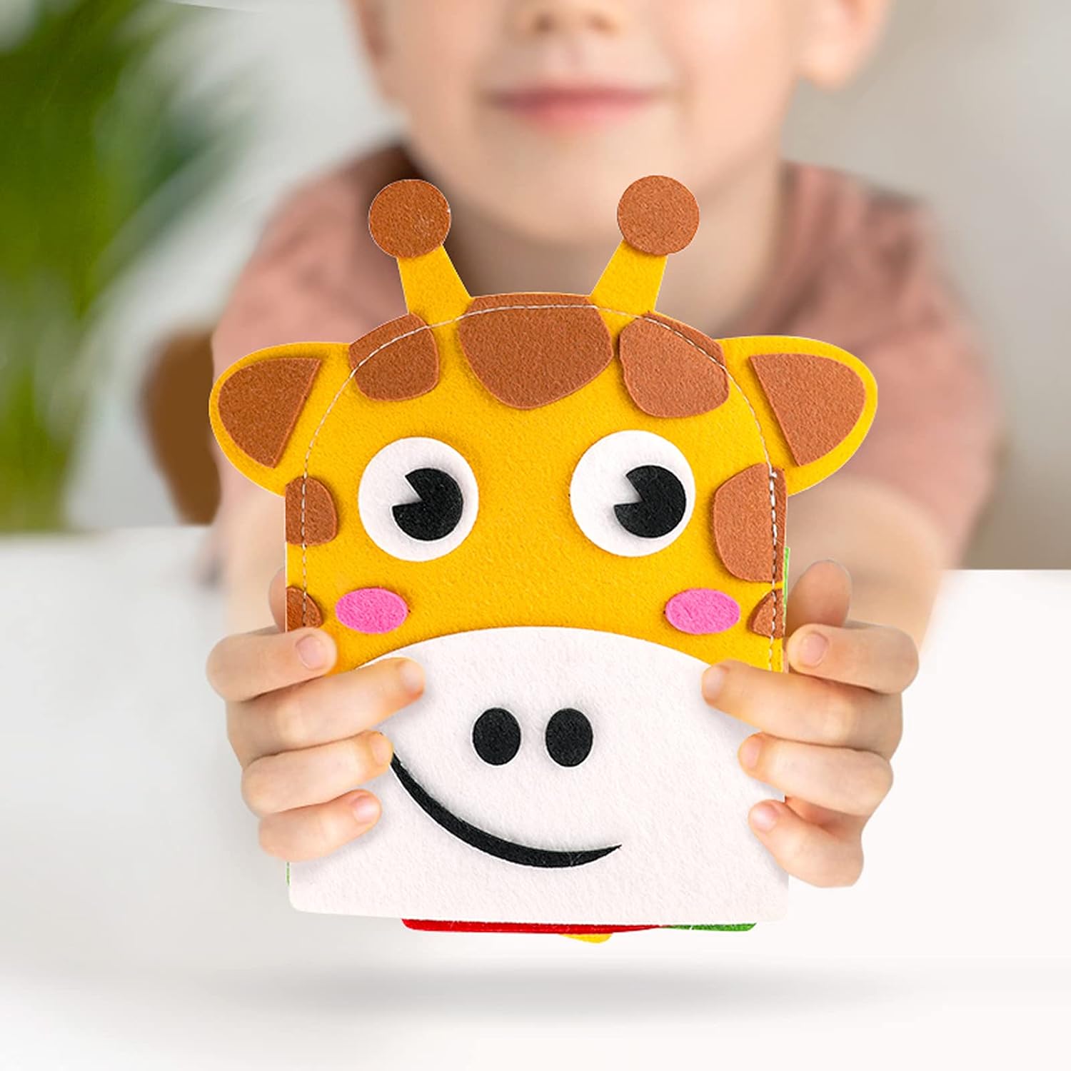 Libro silencioso de fieltro para niños, libro de tela 3D de jirafa para niños y niñas de 3 años, actividad sensorial, habilidades motoras finas,
